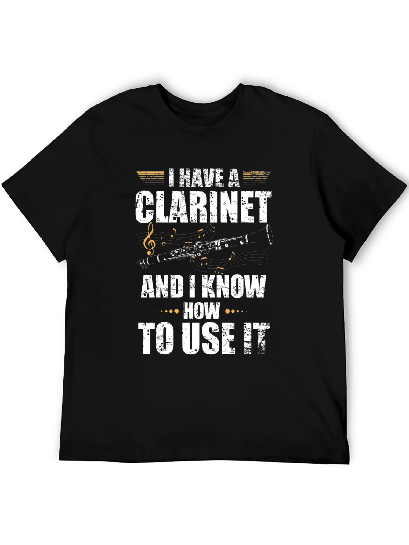 Black I Have A Clarinet T-Shirt - Musician Apparel view 5