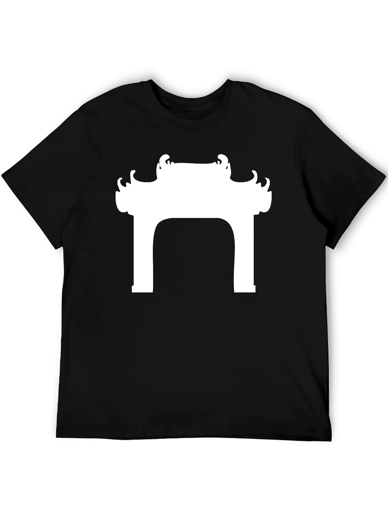 Black Black T-Shirt with Asian Arch Graphic view 5