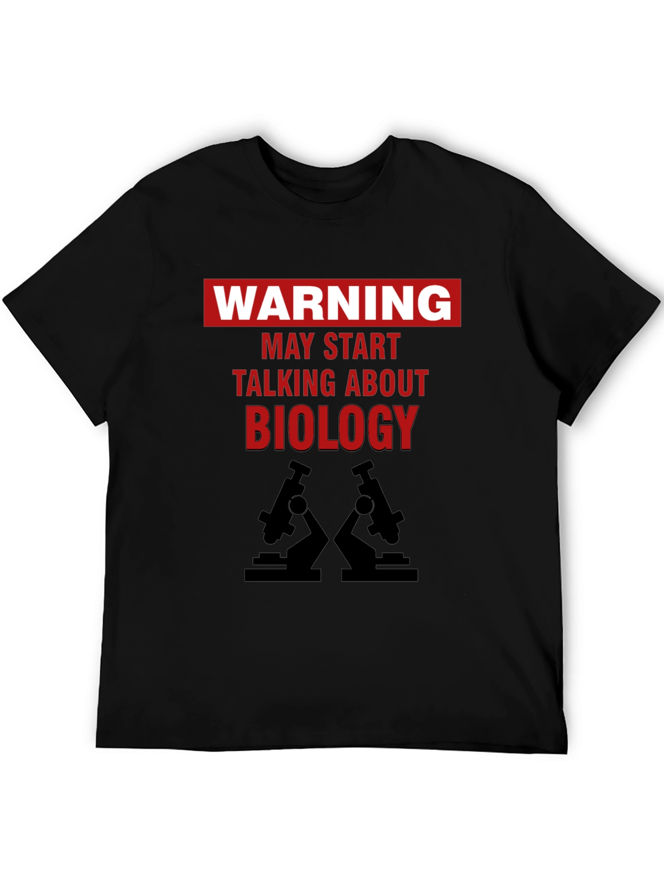 Black Warning Biology T-Shirt - Funny Science Tee view 5