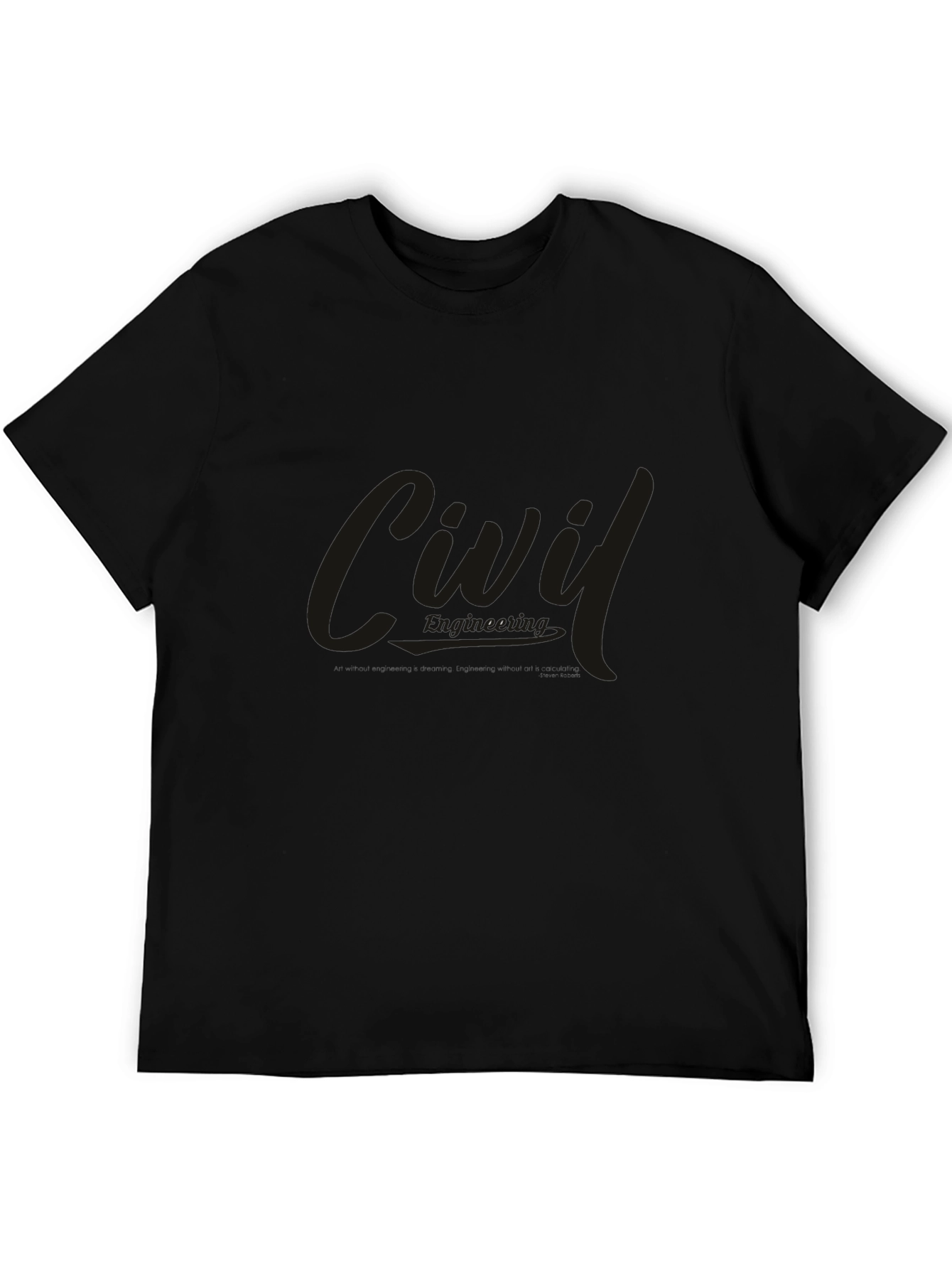 Black Men's Basic Black T-Shirt - Casual Style view 5