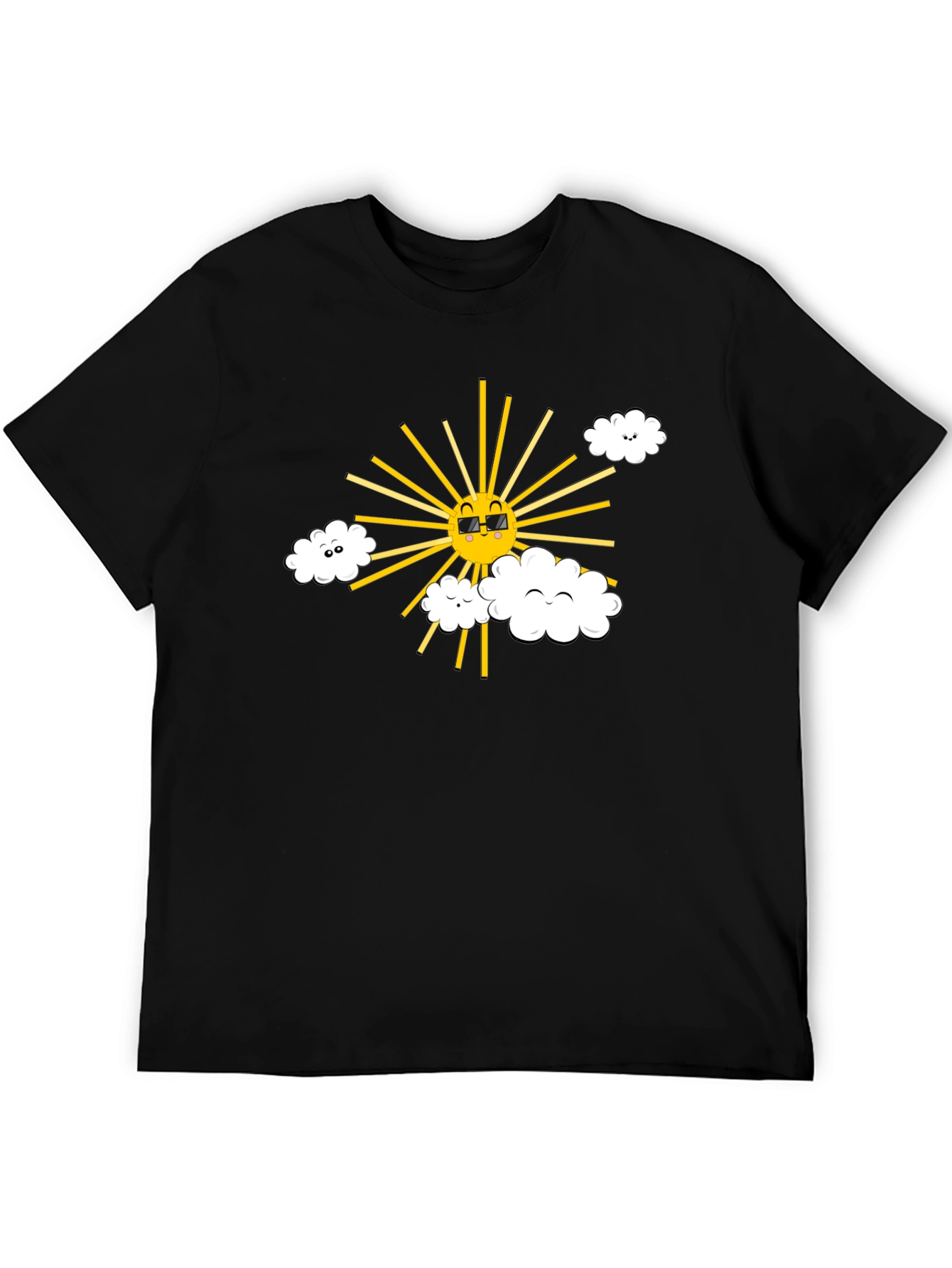 Black Cool Sun & Cloud Graphic Tee - Black view 5
