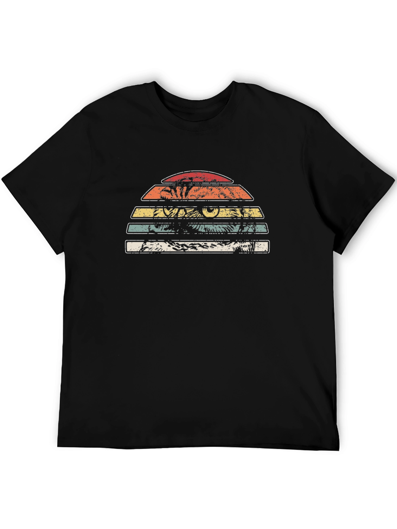 Black Retro Sunset Cat Eye T-Shirt view 5