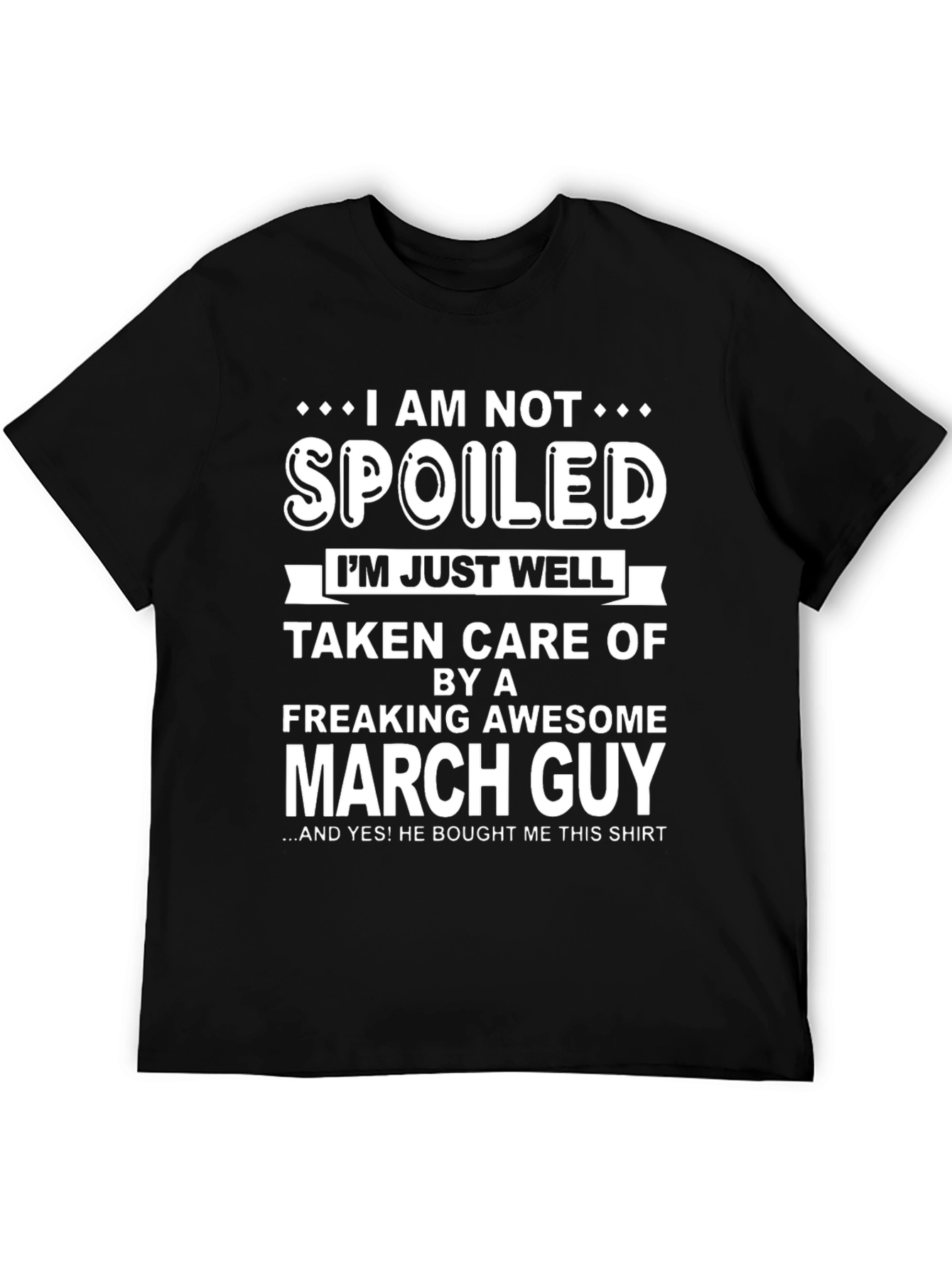Black Funny March Guy T-Shirt - Spoiled view 5