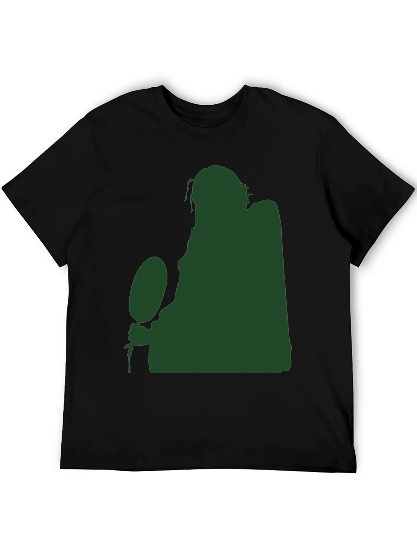Black Silhouette Figure Holding Ball Black T-Shirt view 5