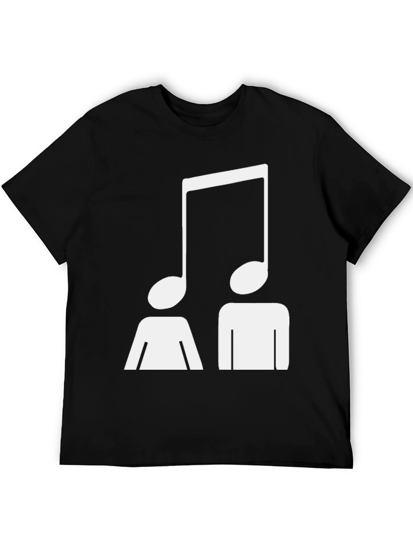 Black Musical Note Head T-Shirt - Unisex Graphic Tee view 5