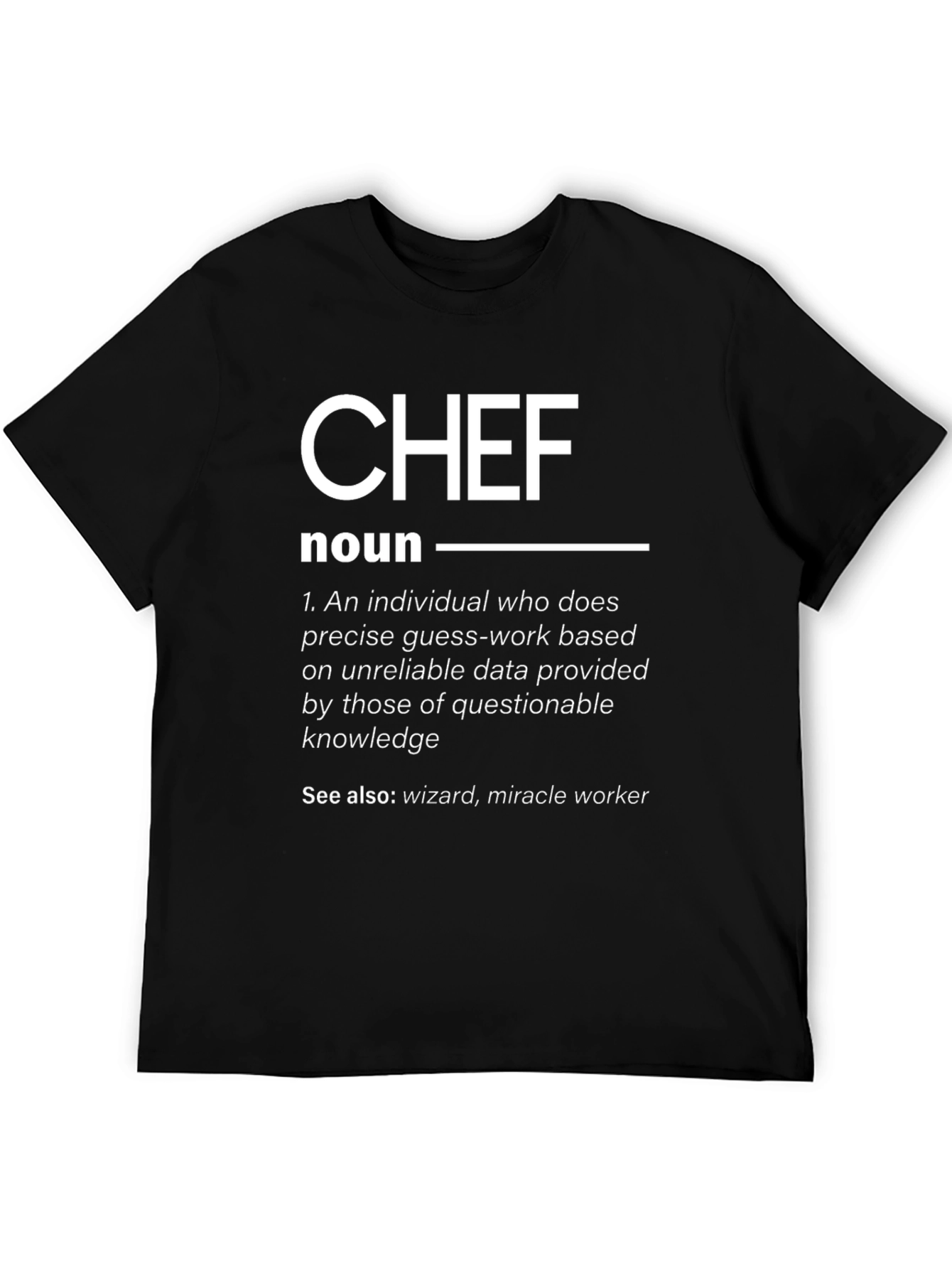 Black Chef Definition T-Shirt: Humorous Cook Noun Tee view 5