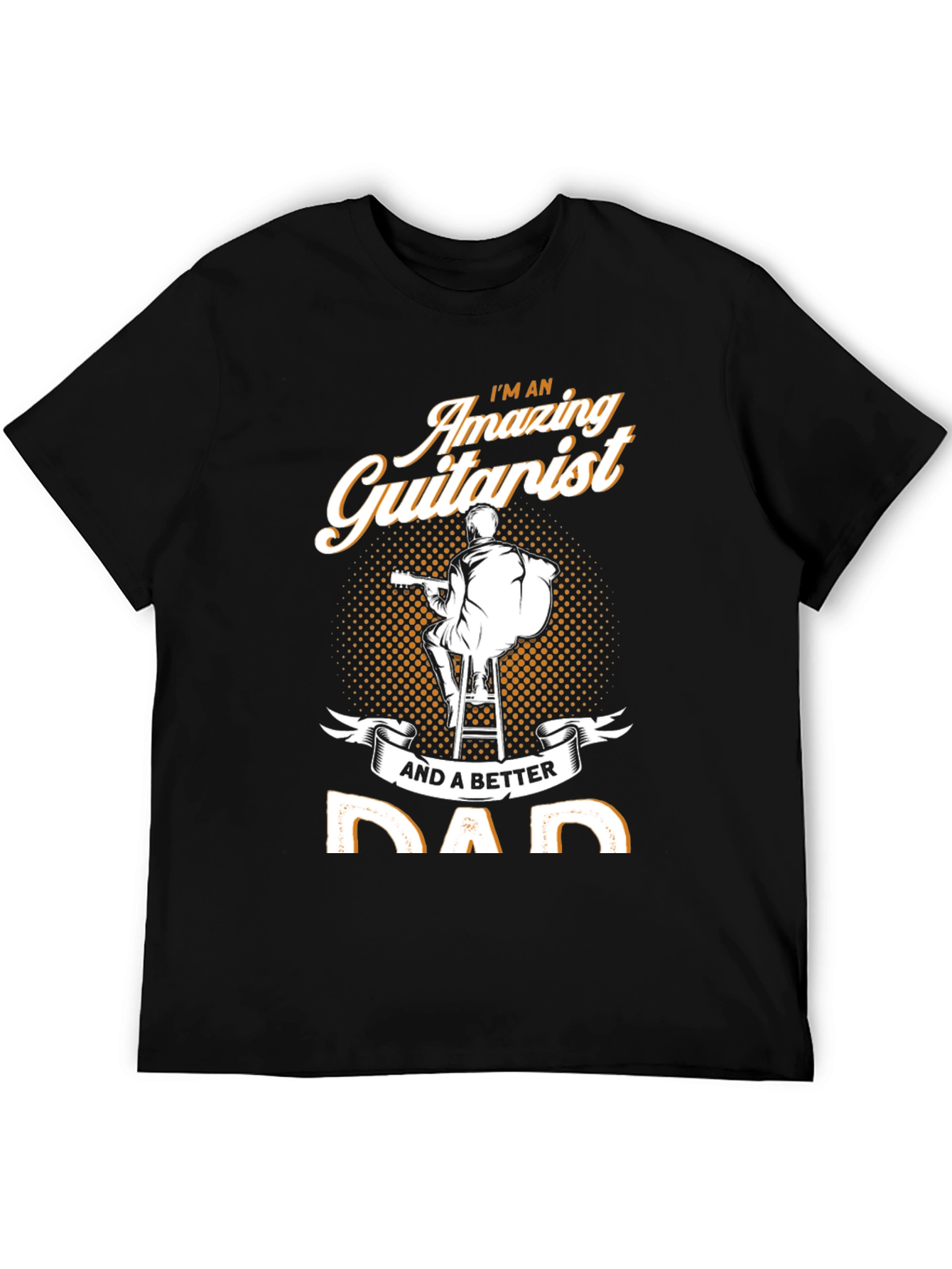Black Amazing Guitarist Dad T-Shirt view 5