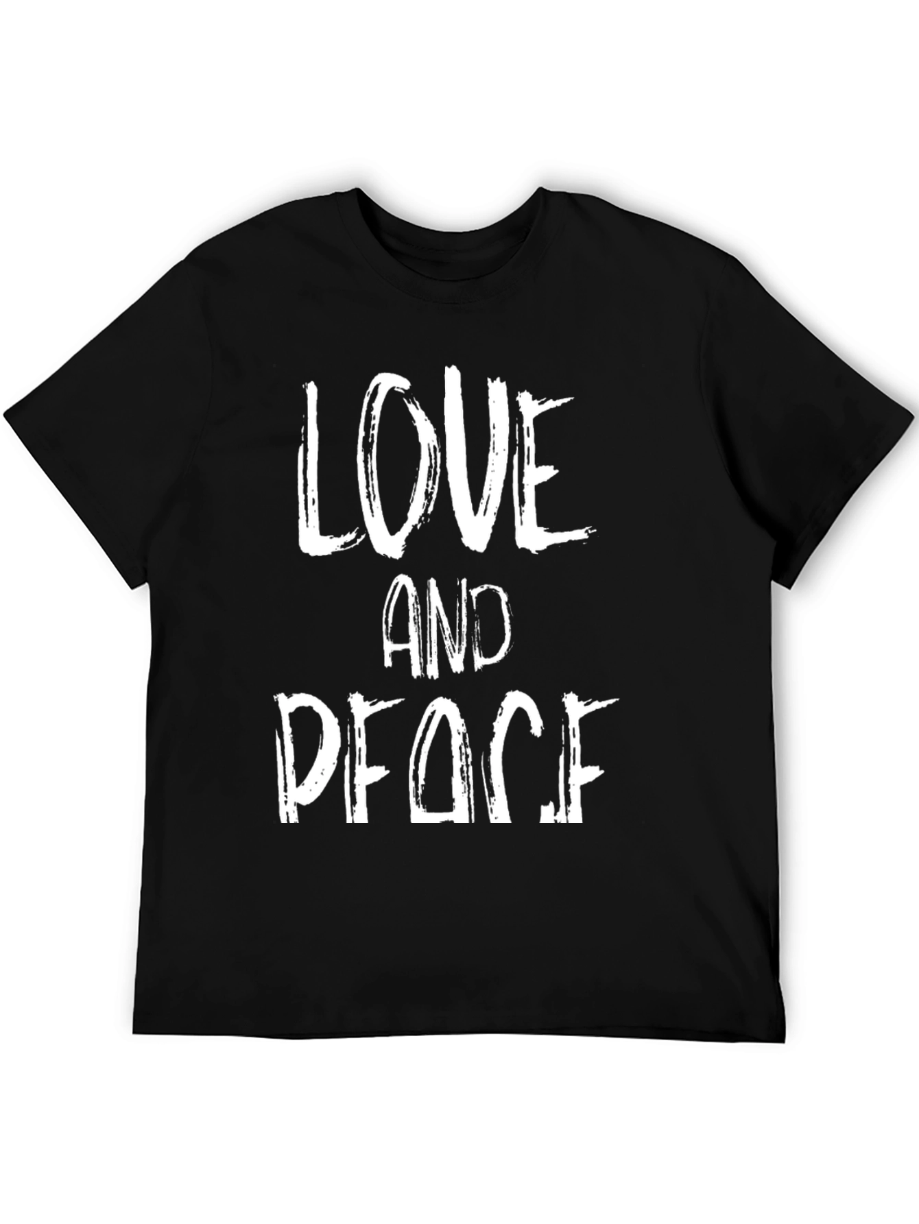Black Love and Peace Graphic Tee - Black T-Shirt view 5