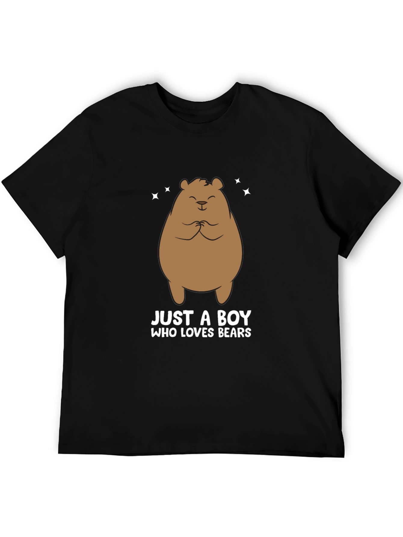Black Just A Boy Who Loves Bears T-Shirt view 5