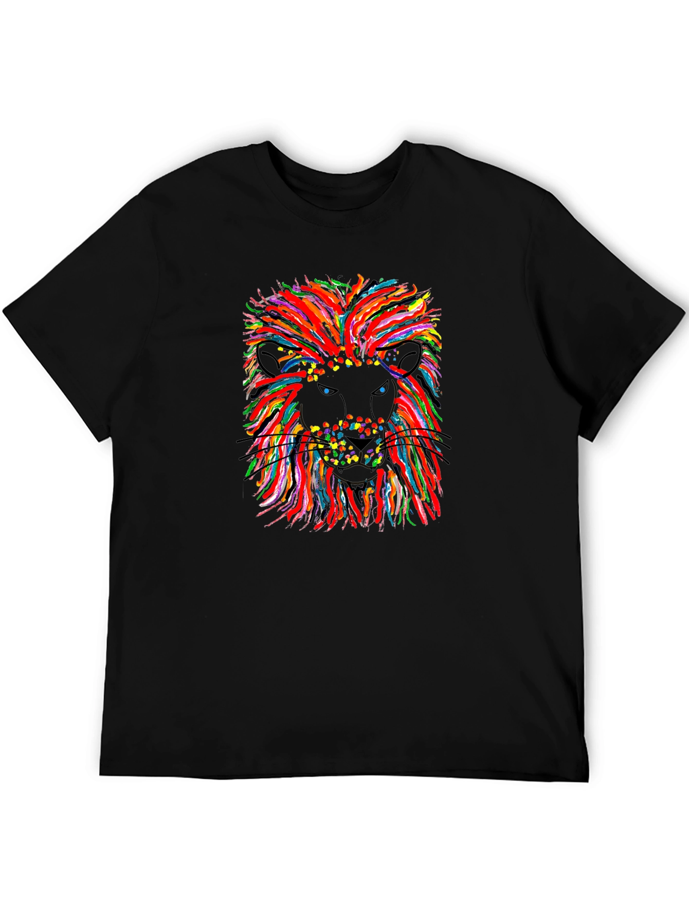 Black Lion Graphic T-Shirt - Vibrant Art Design view 5