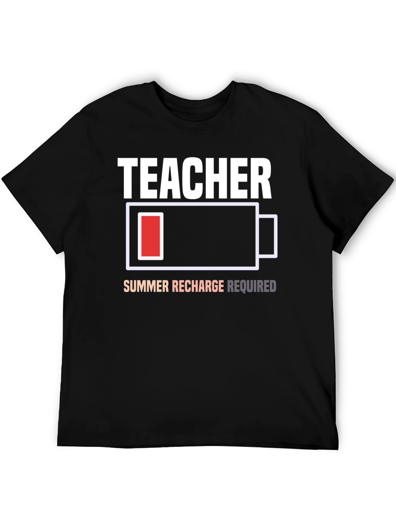 Black Teacher Summer Recharge Required T-Shirt view 5