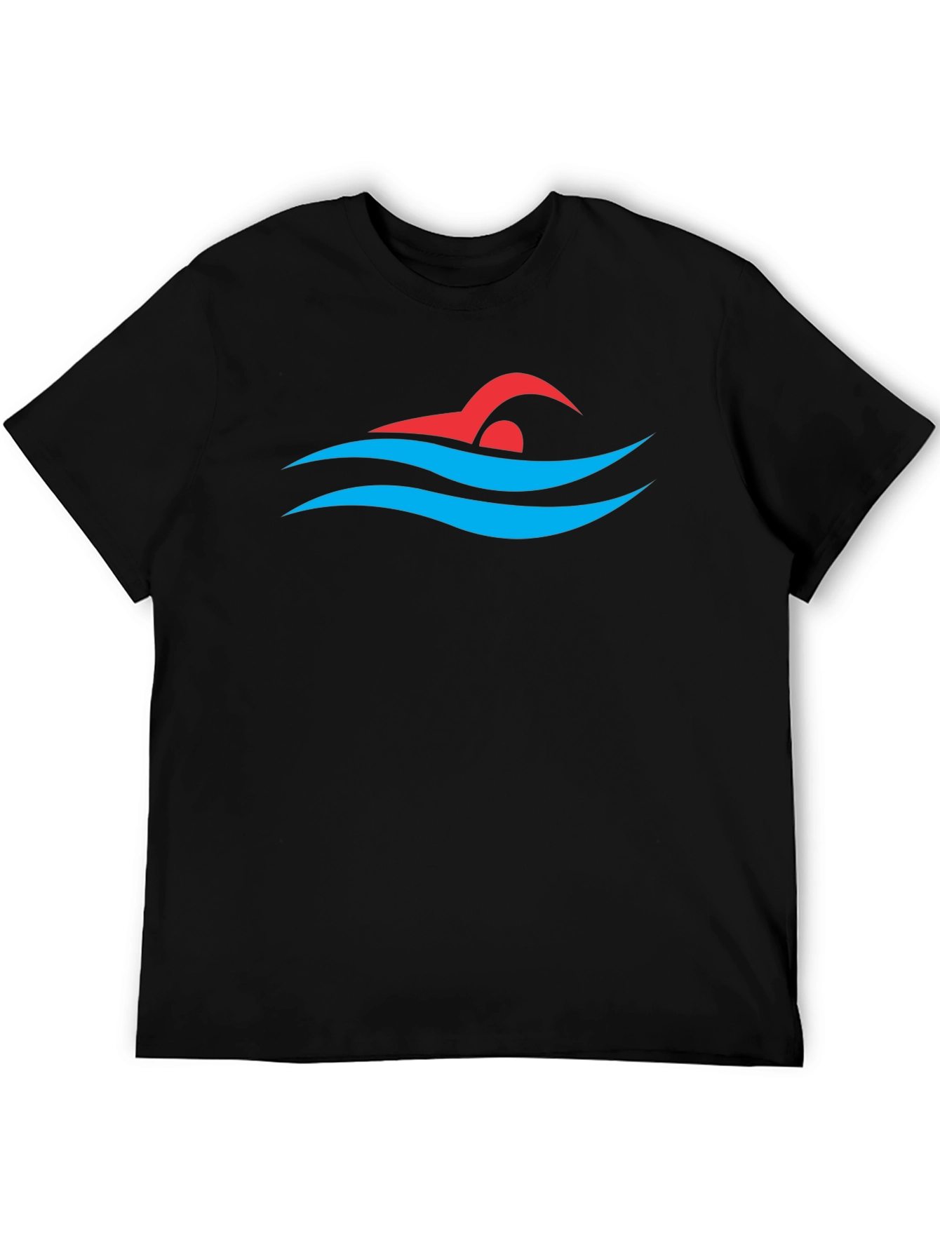 Swimmer Graphic Tee - Swim Cap and Waves Design - 5