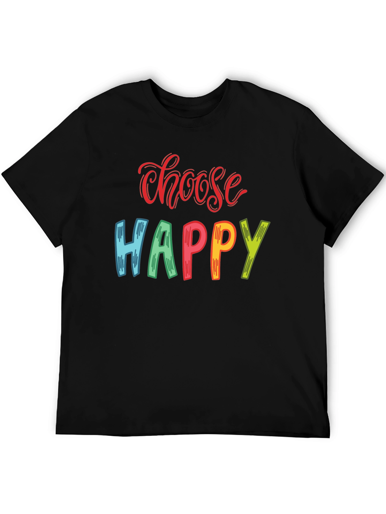 Black Choose Happy Graphic T-Shirt - Positive Vibes view 5