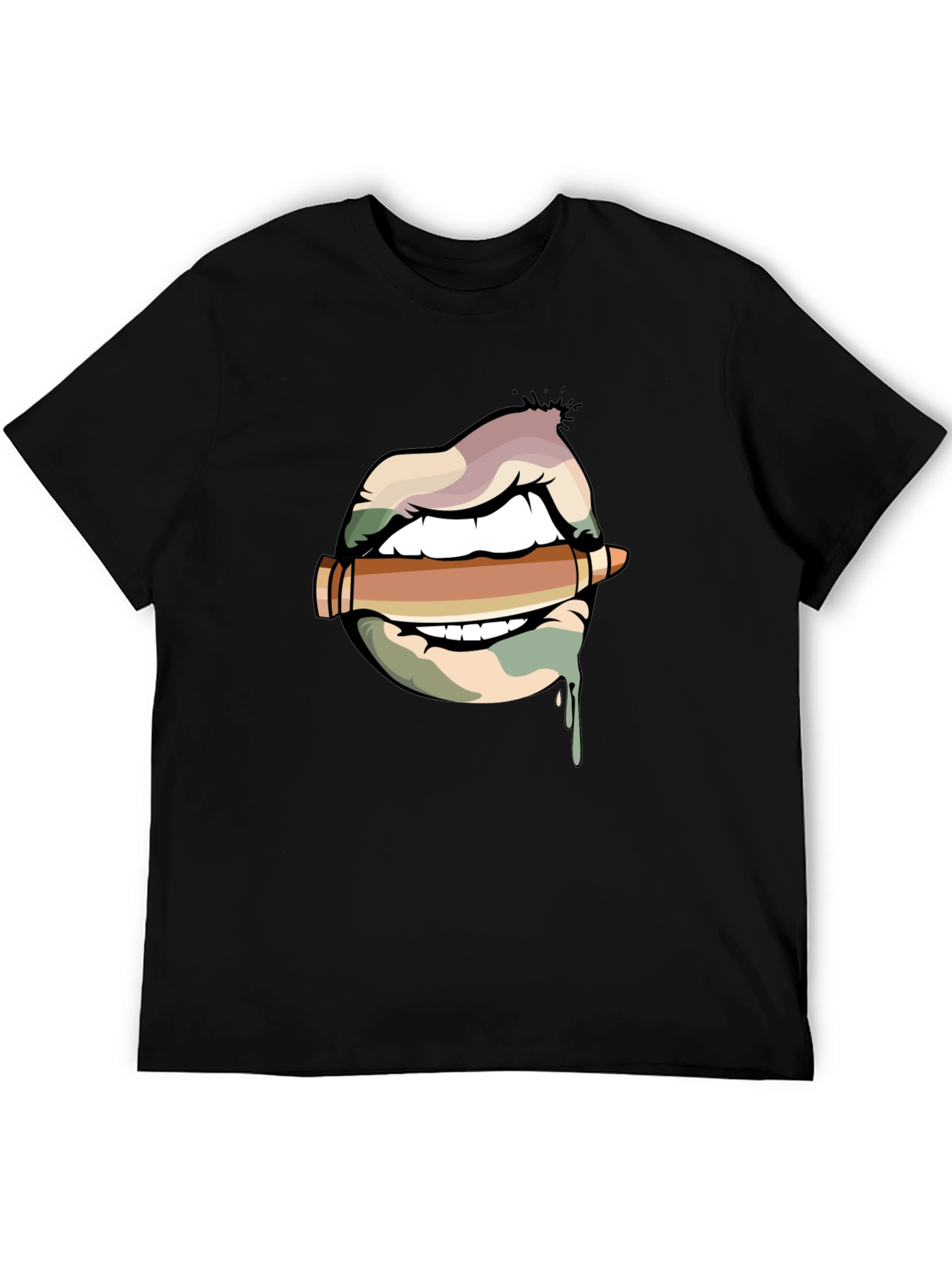 Lips and Bullet Graphic T-Shirt - 5