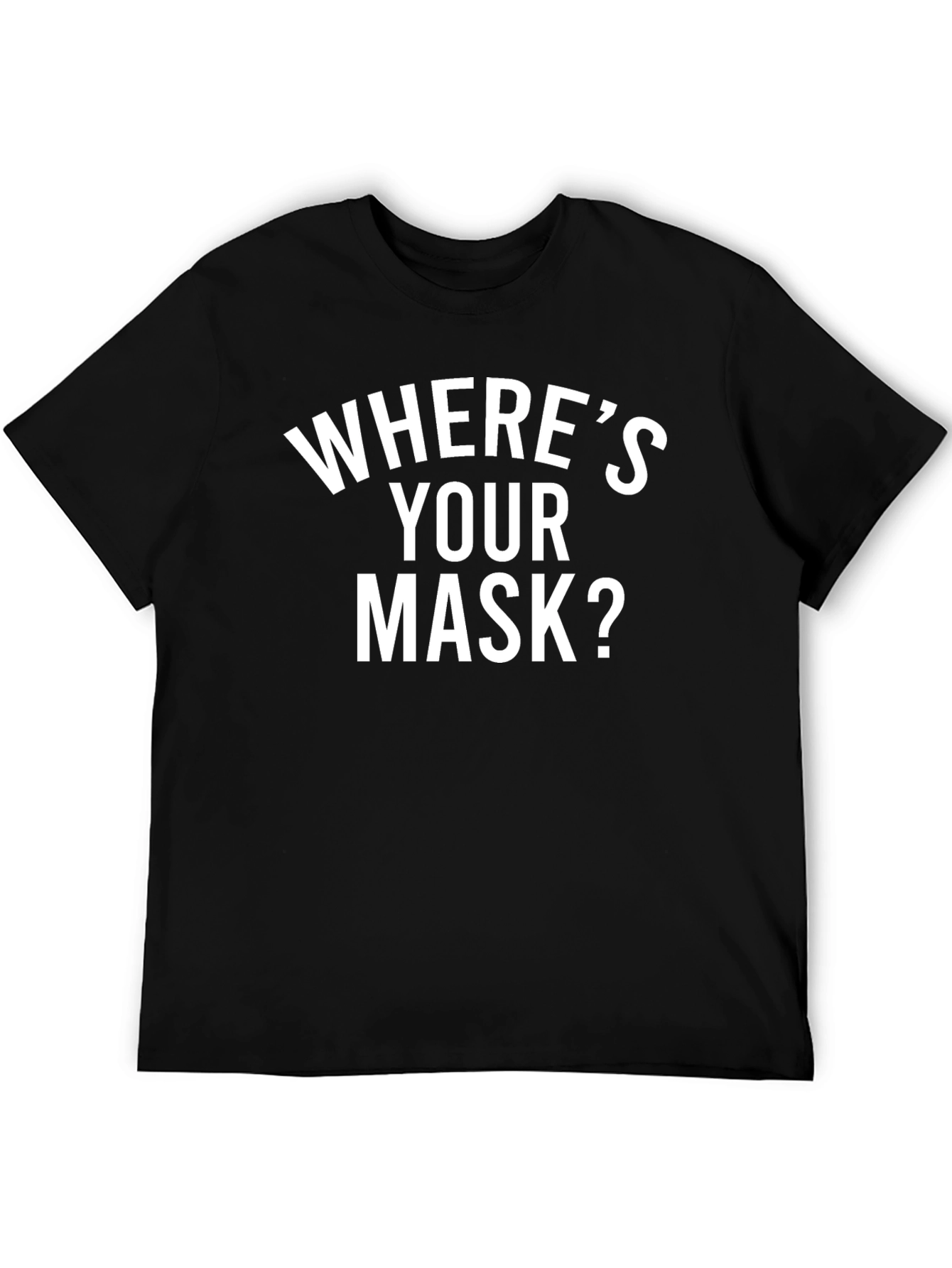 Black Where's Your Mask? Novelty Graphic Tee view 5
