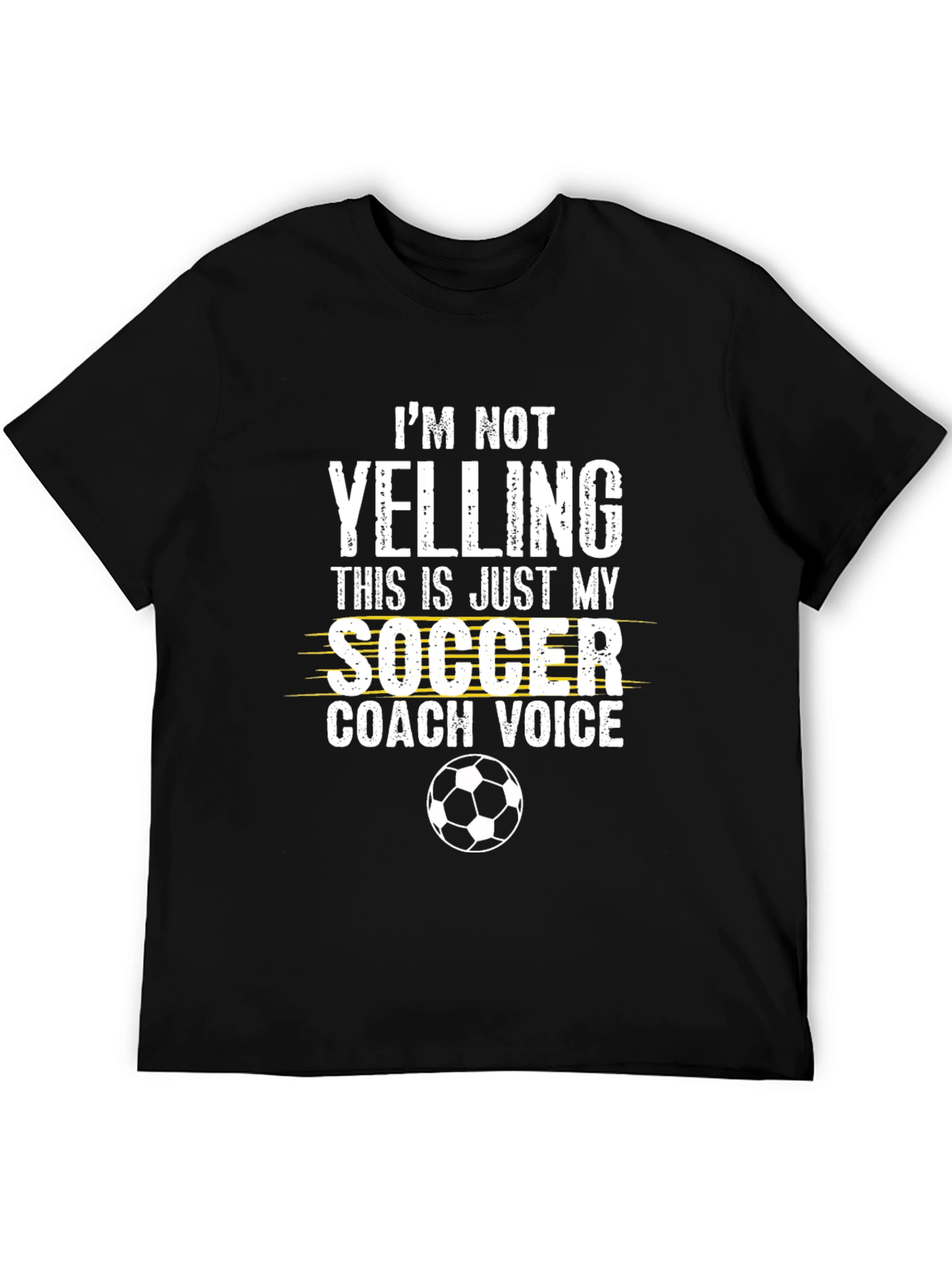 Black Soccer Coach Voice T-Shirt - Novelty Graphic Tee view 5