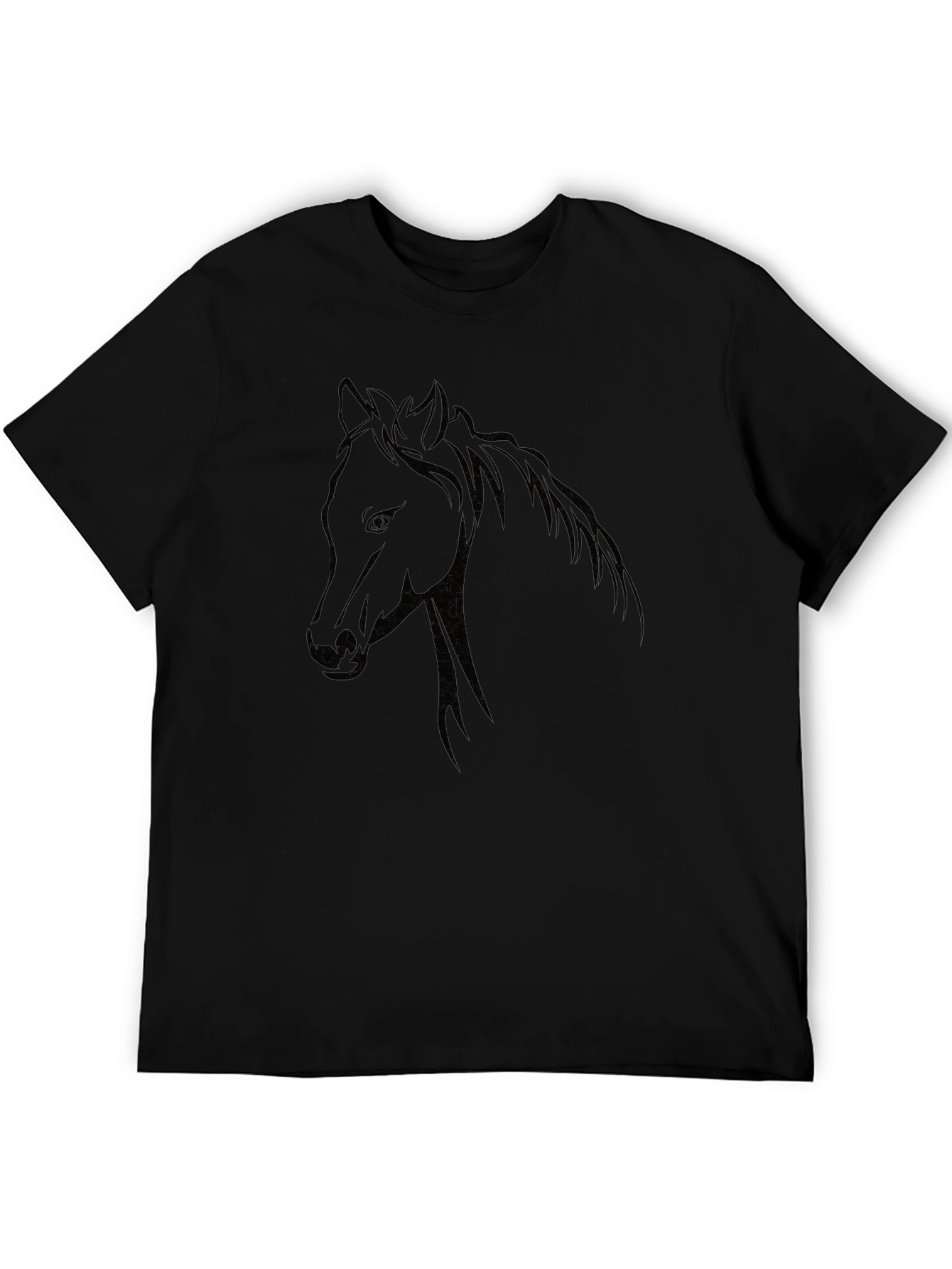 Black Black Horse Graphic T-Shirt - Unisex Design view 5