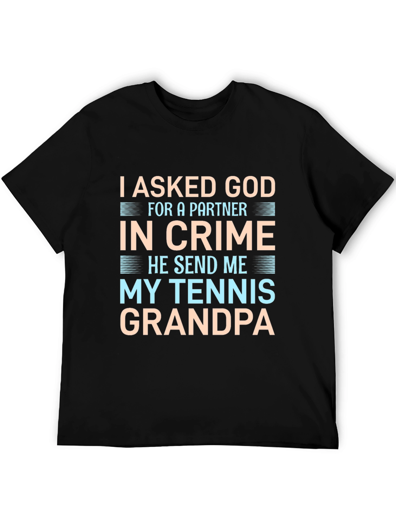 Black Tennis Grandpa Graphic T-Shirt view 5