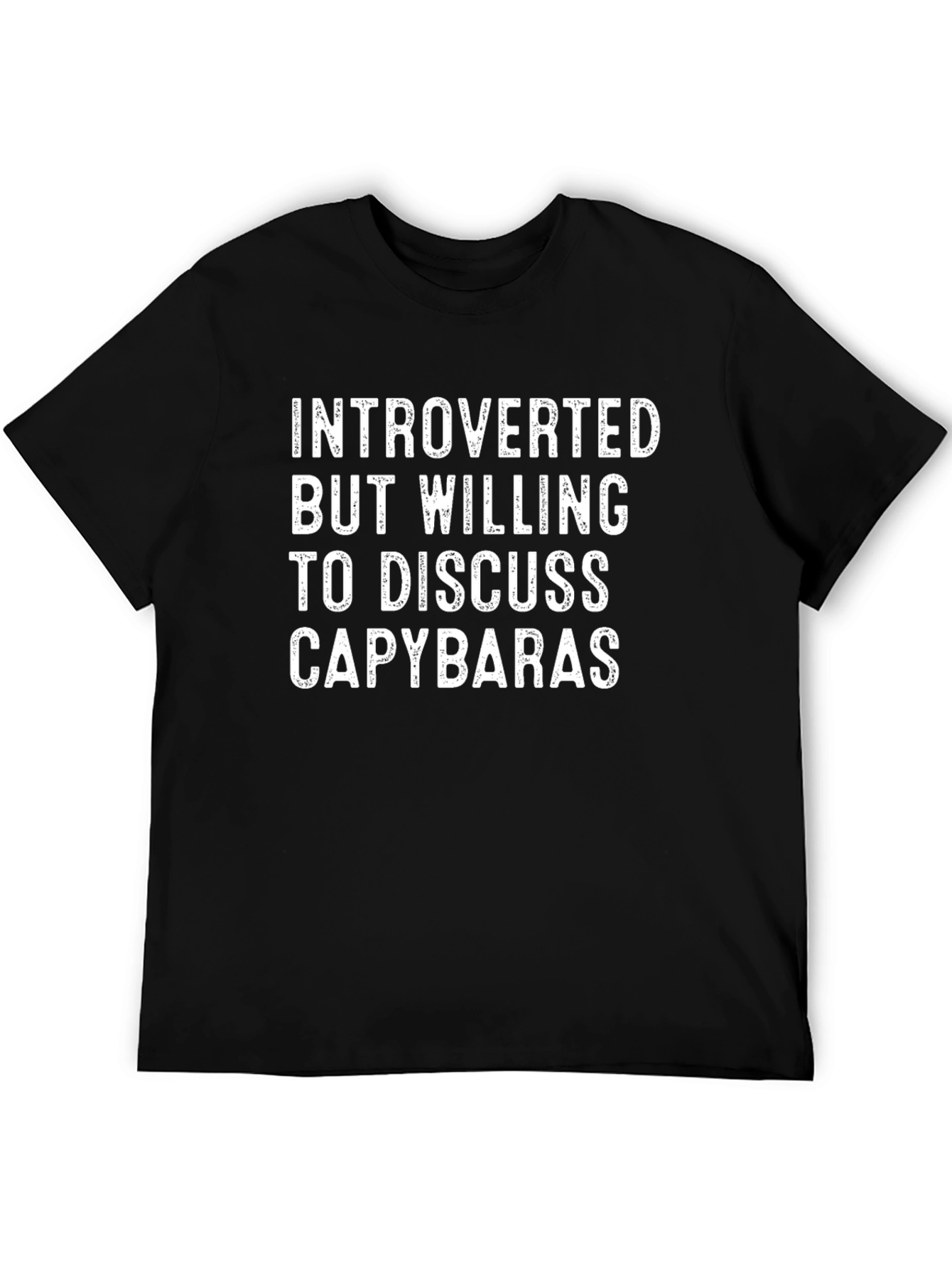 Black Introverted Capybara T-Shirt - Funny Animal Lover Tee view 5