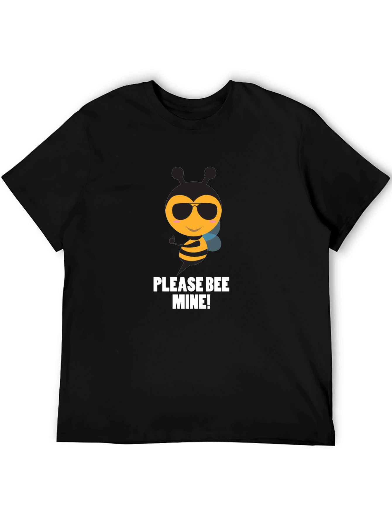 Black Please Bee Mine! Graphic T-Shirt view 5