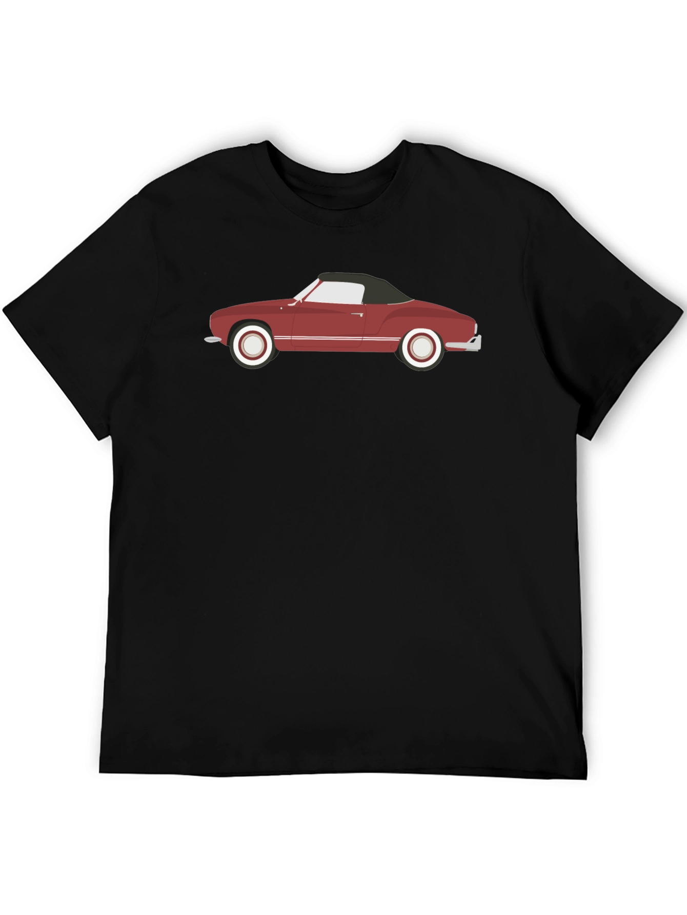 Black Classic Car Graphic Tee - Black Cotton Blend view 5