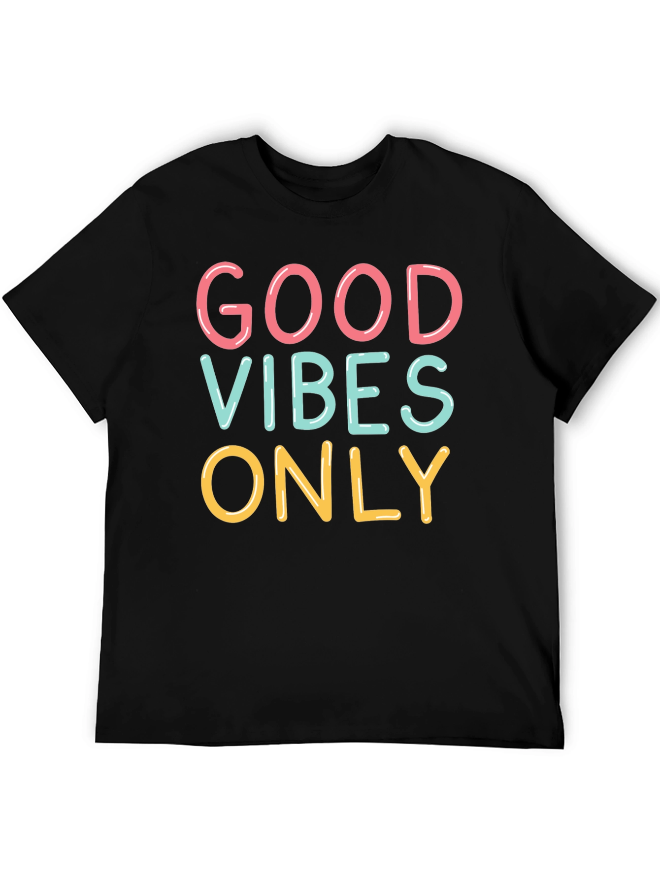 Black Good Vibes Only Graphic Tee - Black Unisex T-Shirt view 5