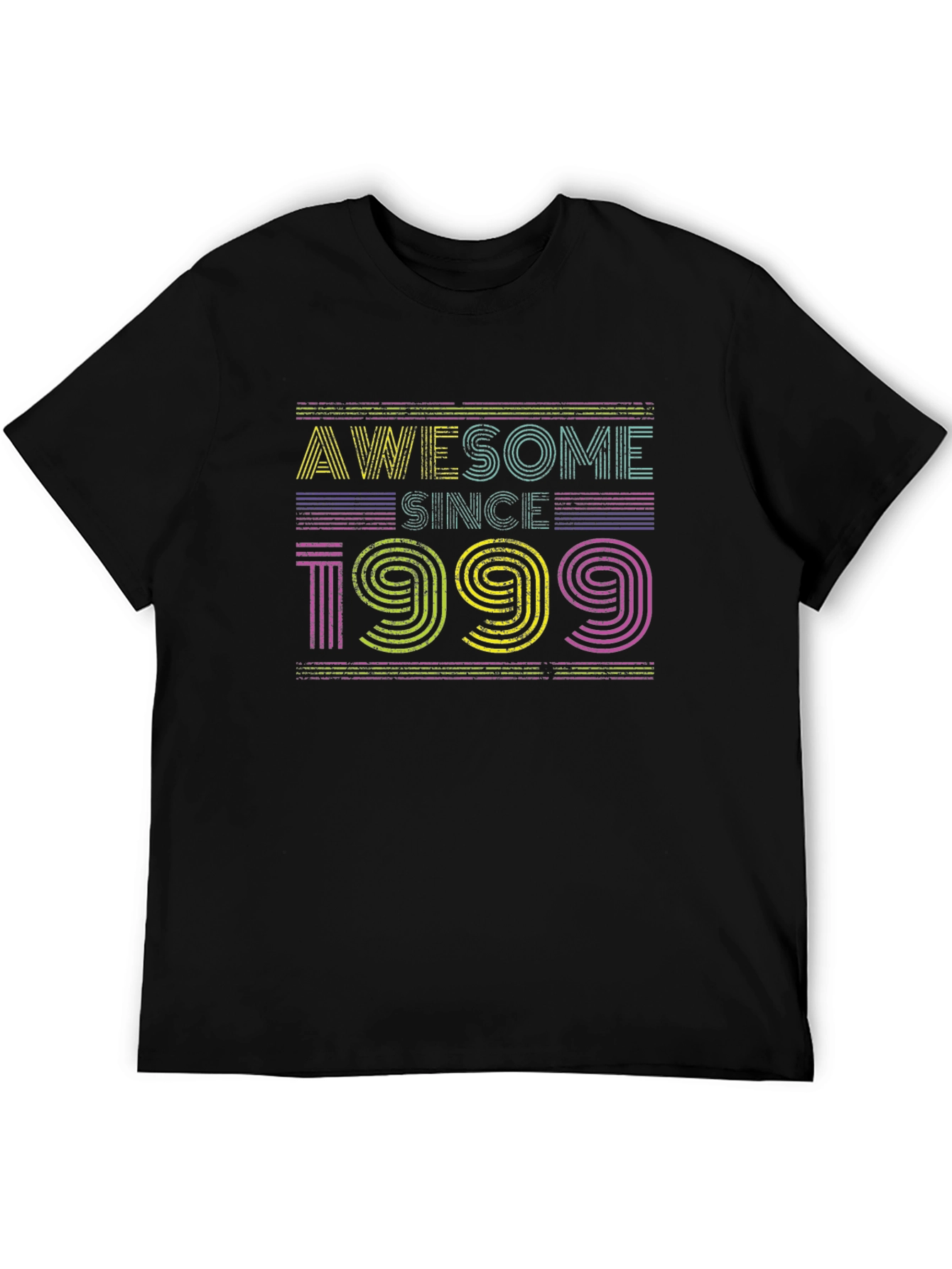 Black Awesome Since 1999 Retro T-Shirt view 5
