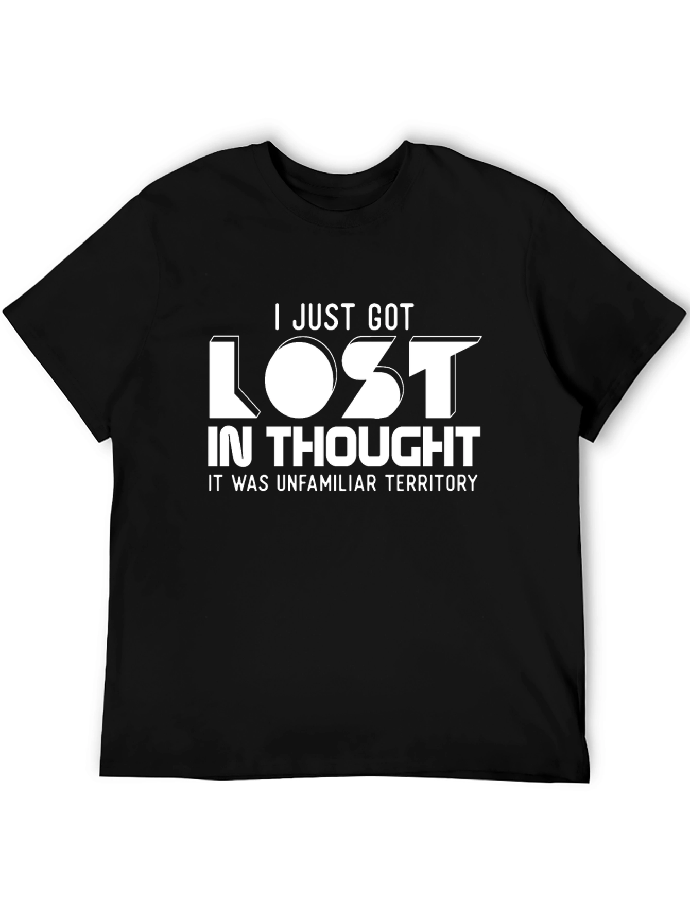 Black Lost In Thought Graphic Tee - Unfamiliar Territory Humor view 5