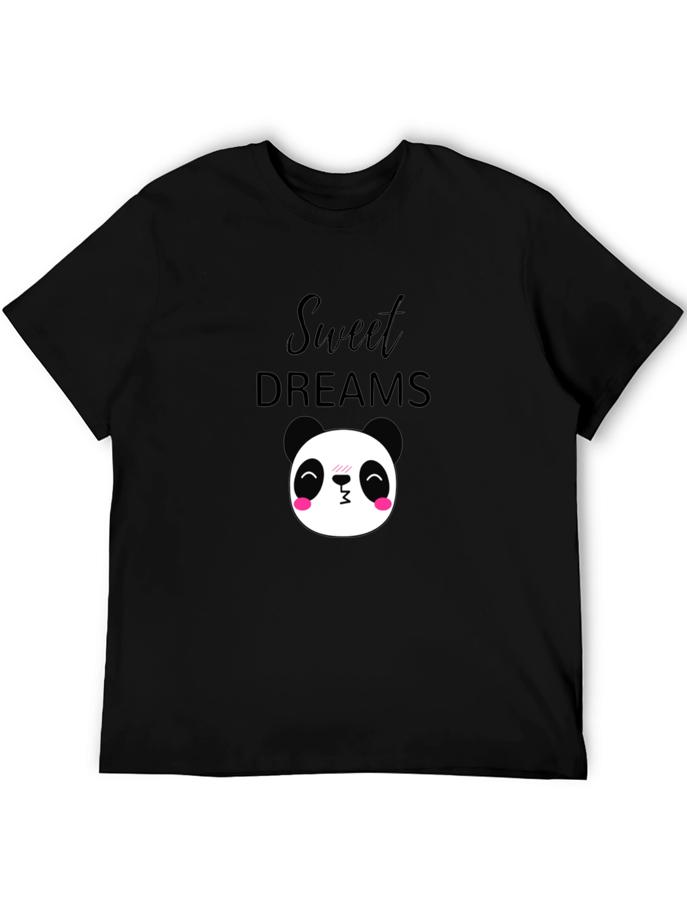 Black Sweet Dreams Panda T-Shirt - Black Cotton Comfort view 5