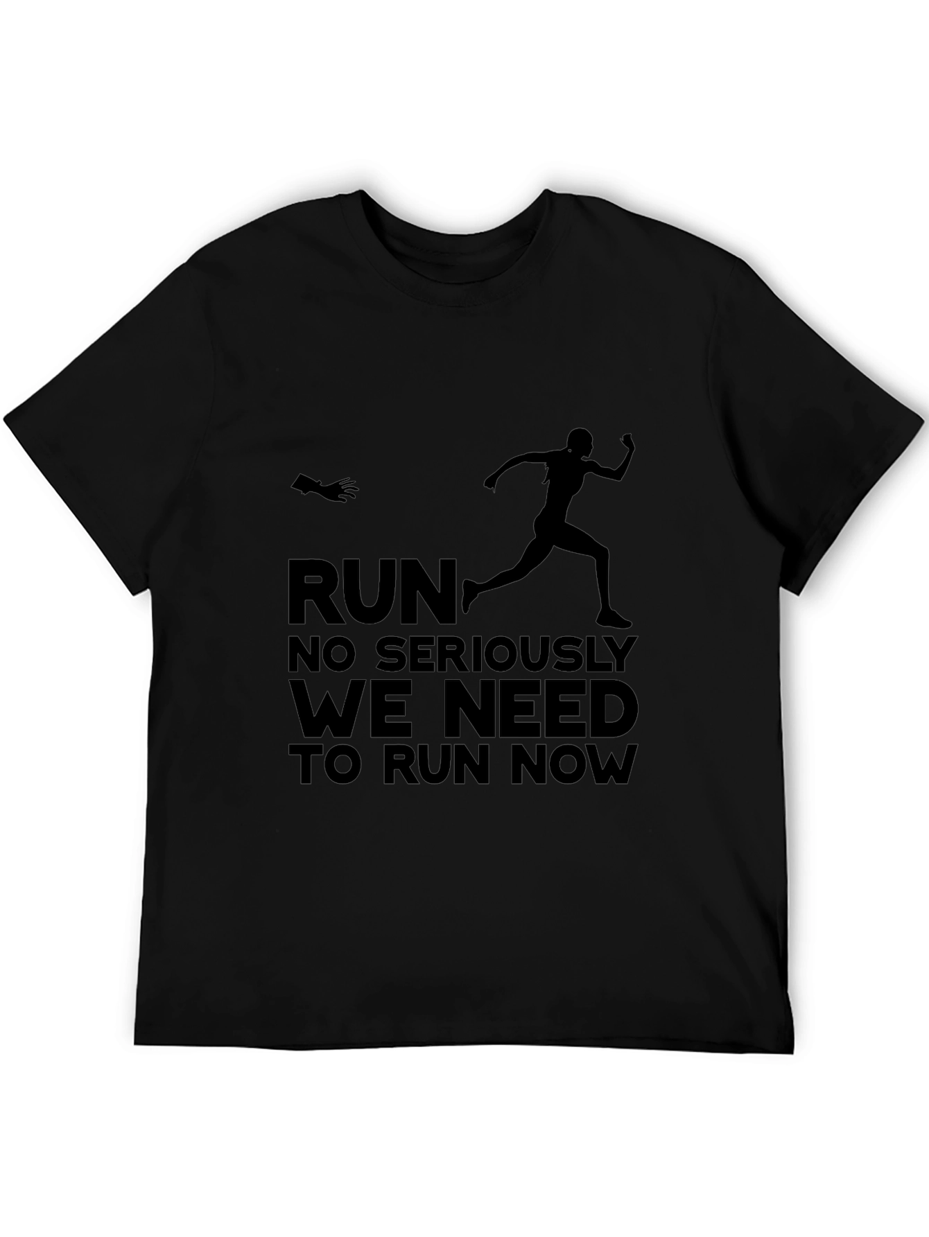 Black Run Now Graphic Tee - Funny Activewear view 5