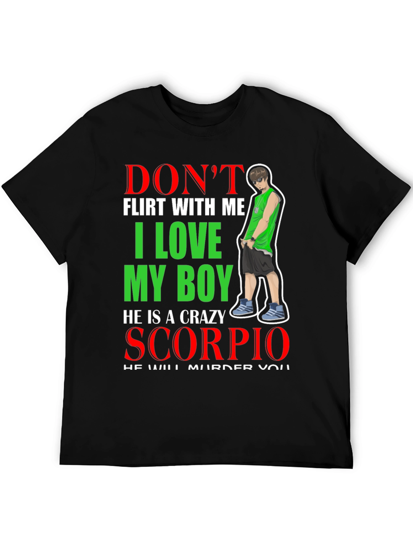 Black Don't Flirt With Me Graphic T-Shirt view 5