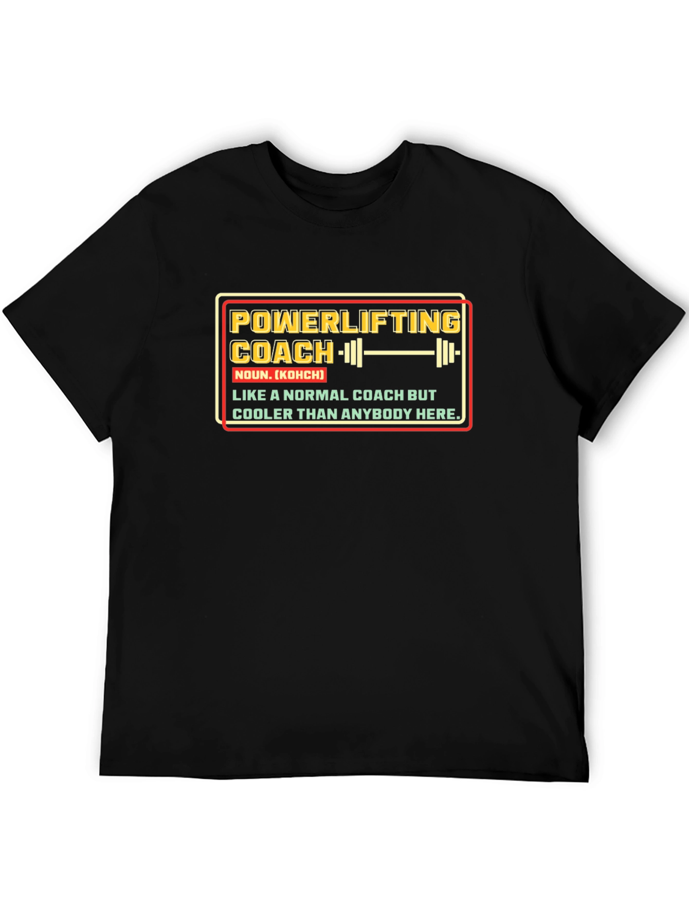 Black Powerlifting Coach T-Shirt view 5