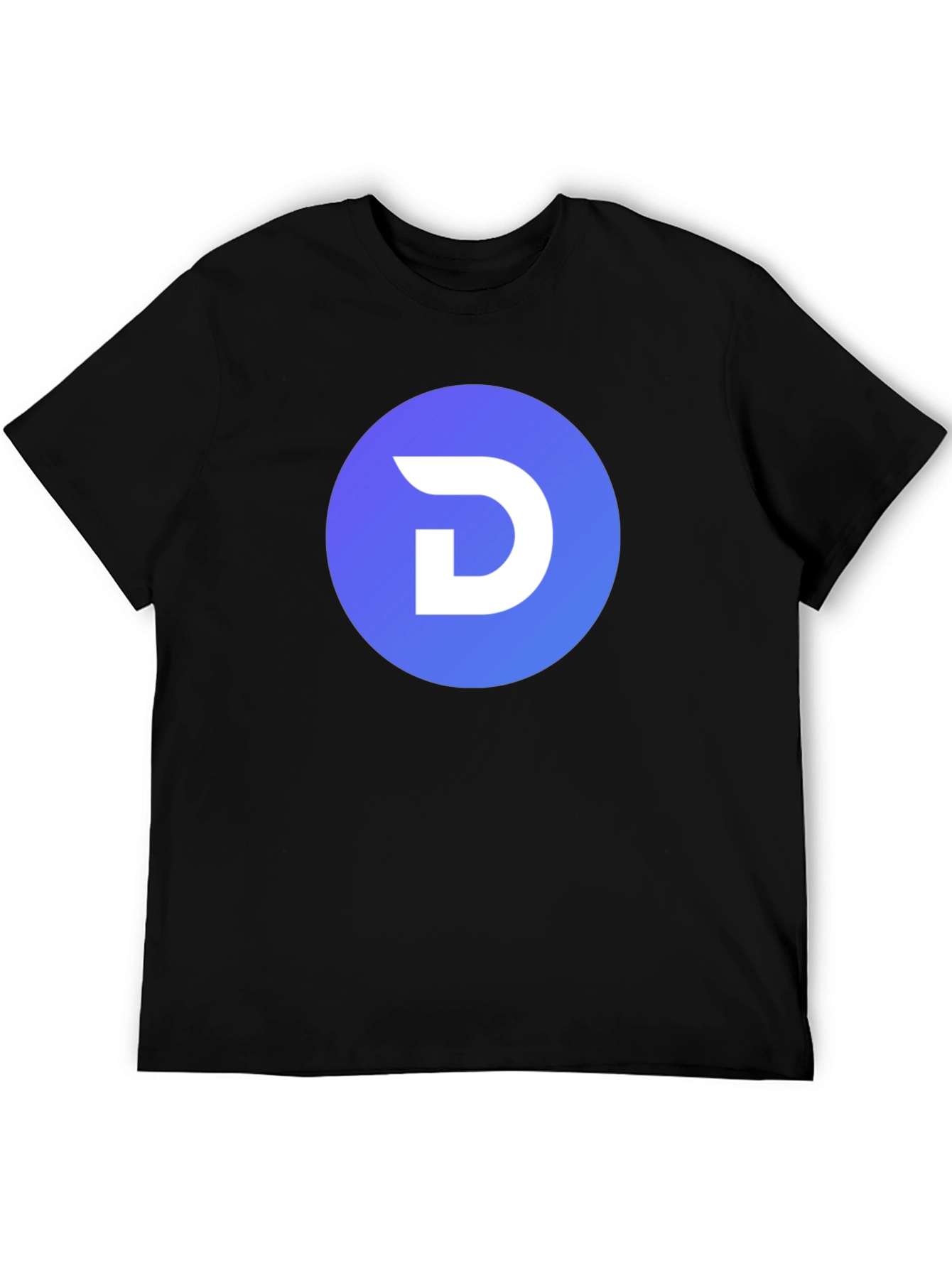 Modern Black T-Shirt with Blue Circle D Logo - 5