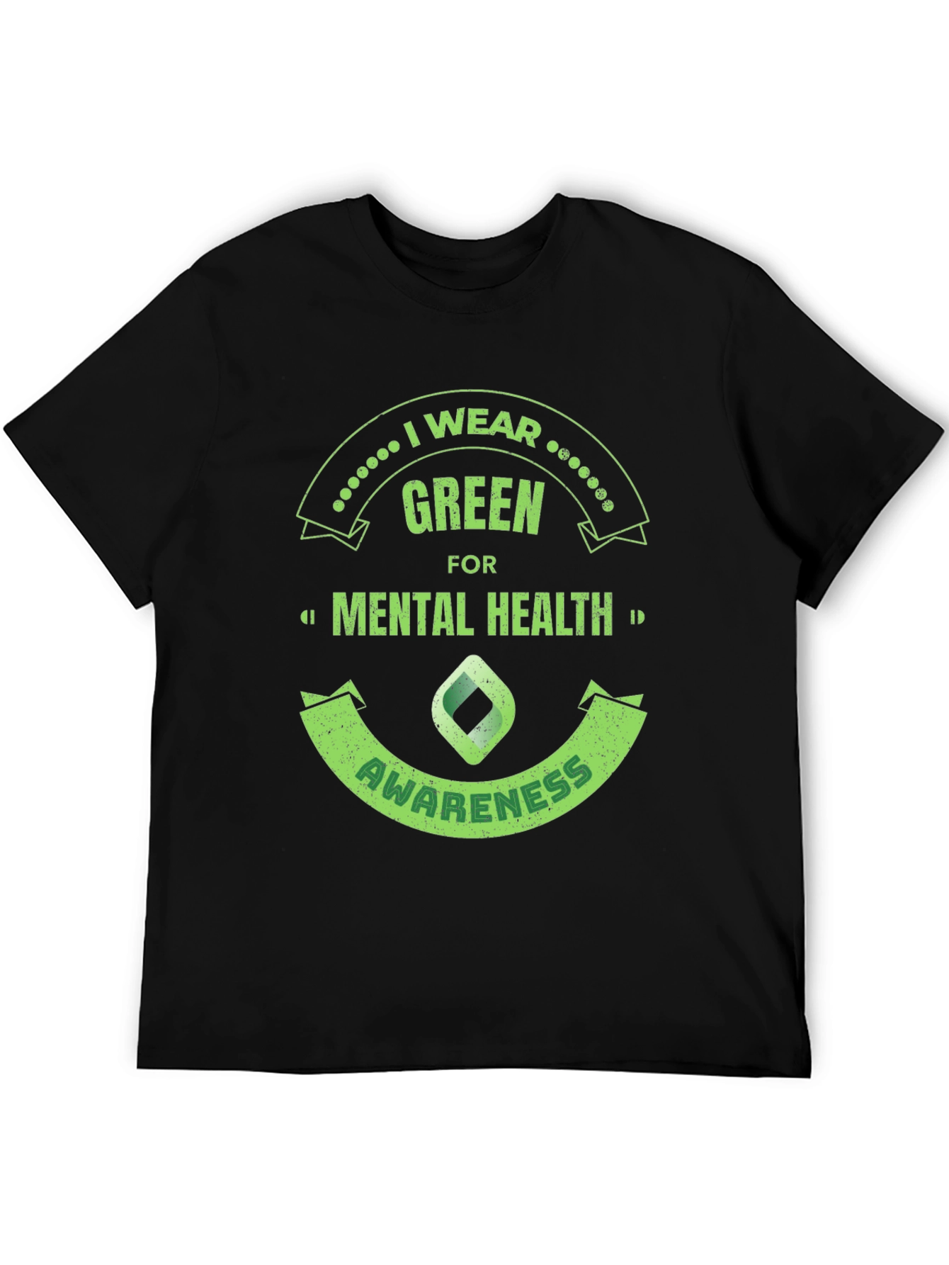 Black Green Mental Health Awareness T-Shirt view 5