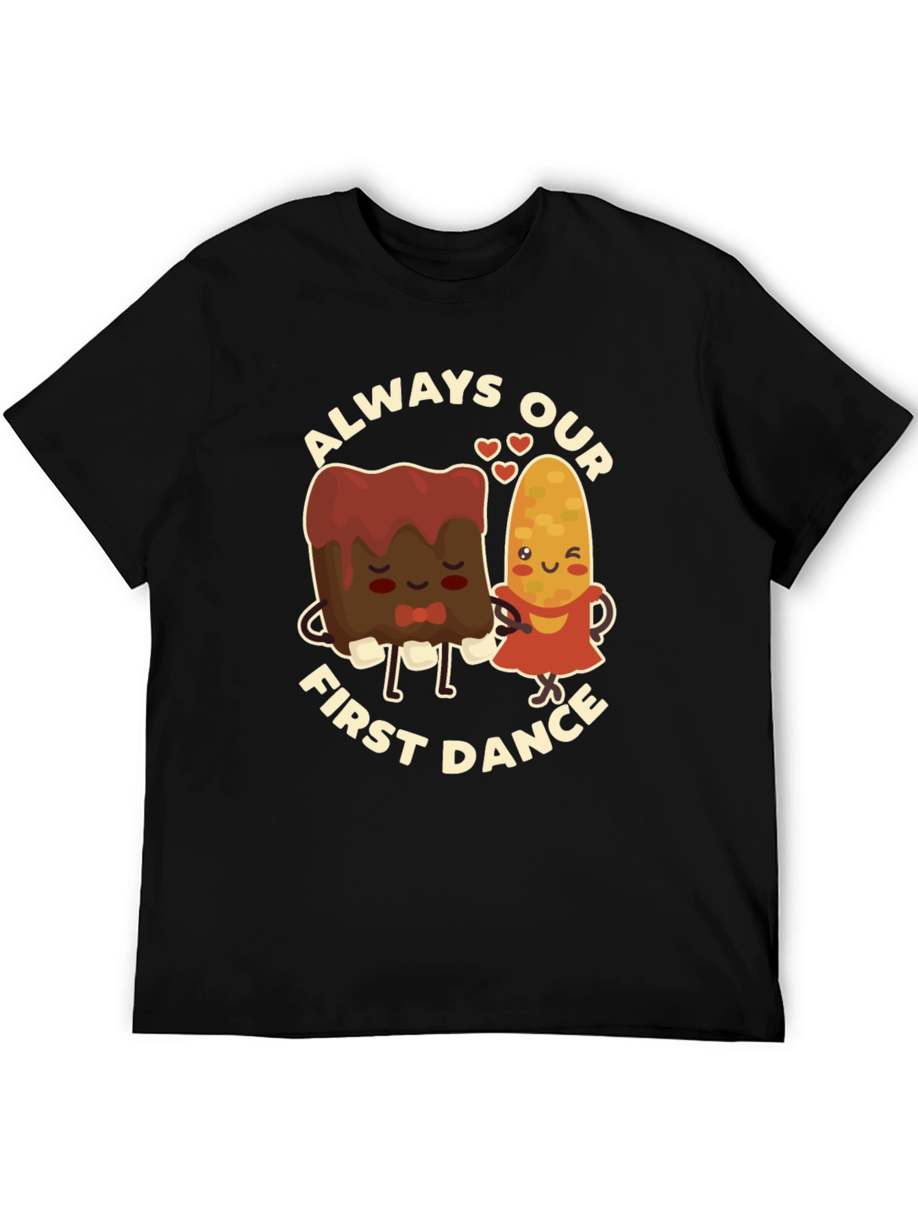 Black Always Our First Dance T-Shirt - Cute Foodie Couple Tee view 5