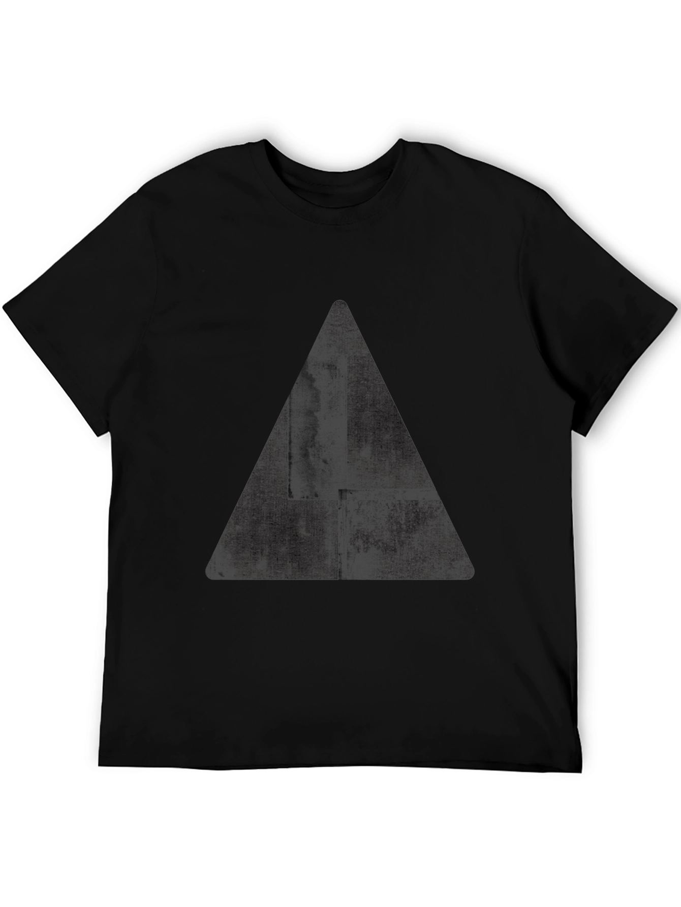 Black Black Graphic Tee - Triangle Design view 5