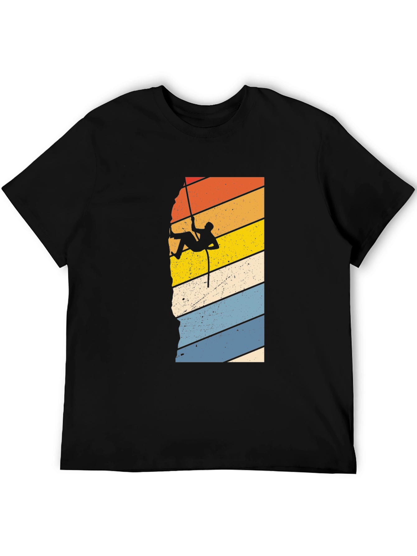 Black Retro Rock Climbing Graphic T-Shirt view 5