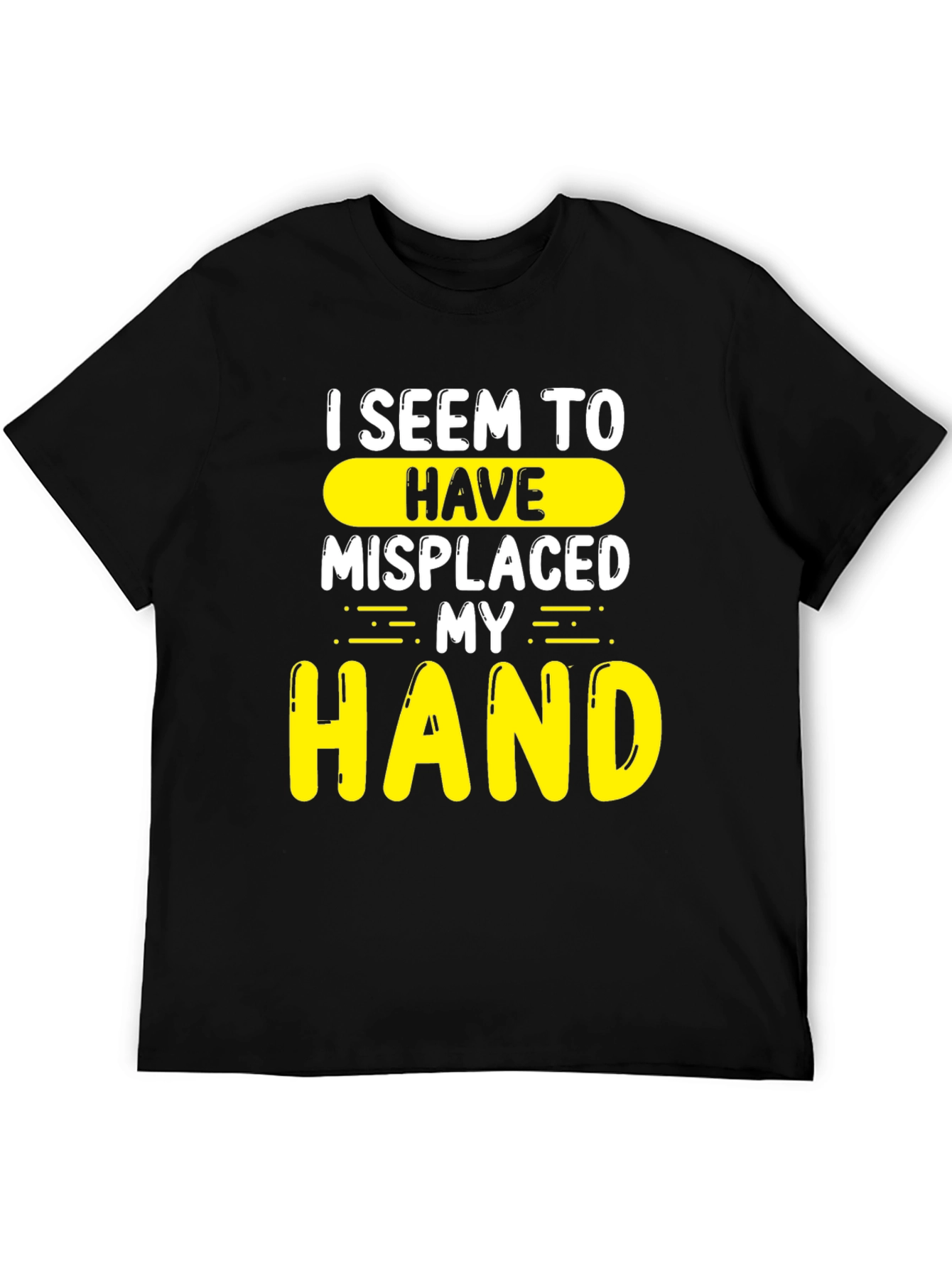 Black Humorous "Misplaced Hand" Graphic T-Shirt view 5