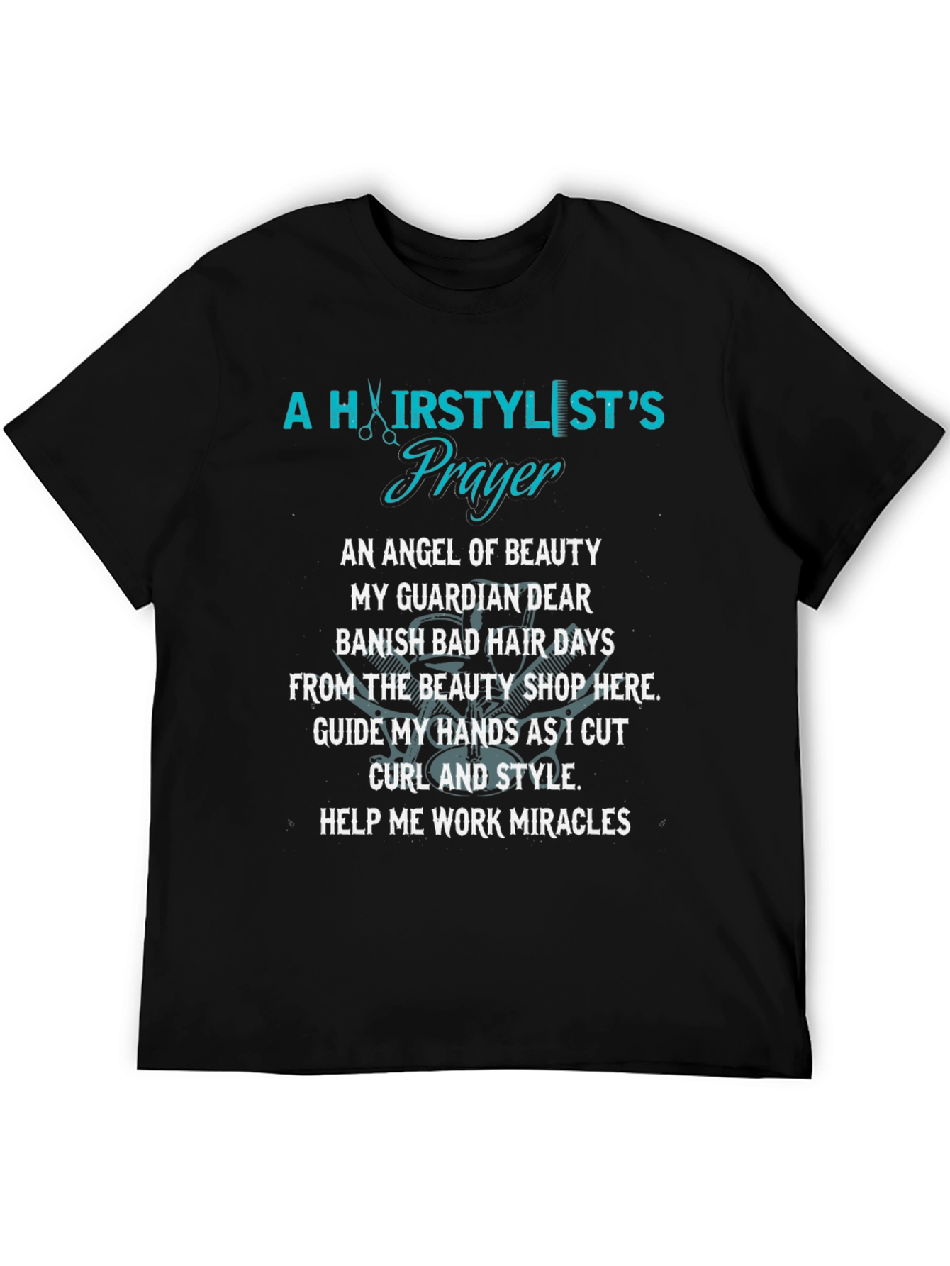Black Hairstylist's Prayer Graphic T-Shirt view 5