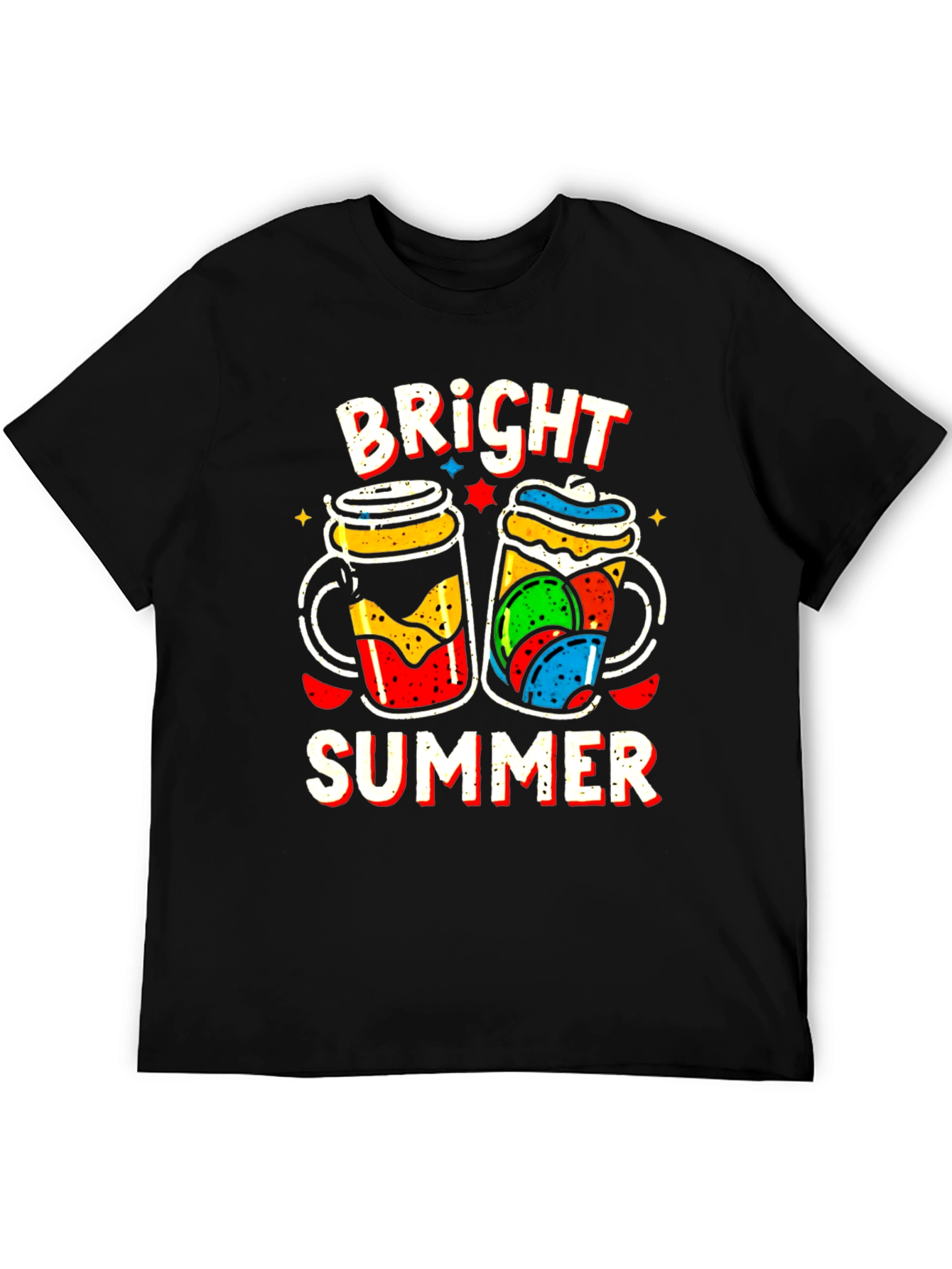 Black Bright Summer Graphic T-Shirt view 5