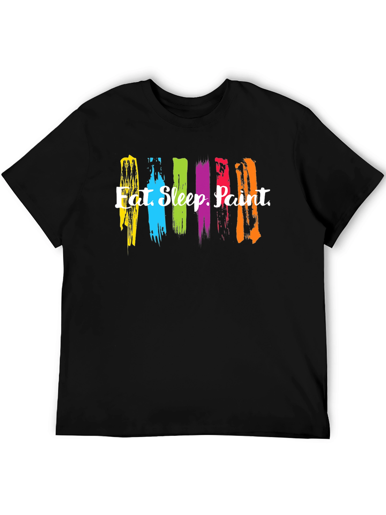 Black Eat Sleep Paint Brushstroke Graphic Tee view 5