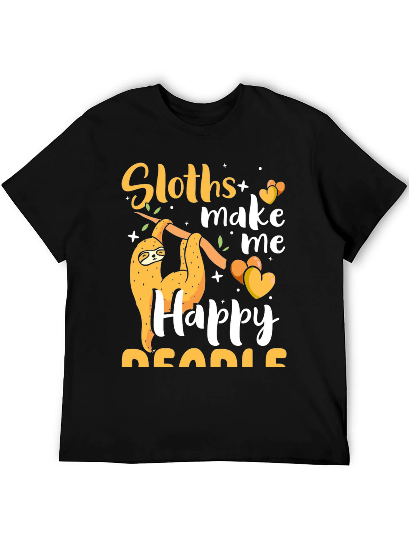 Black Sloth Lover T-Shirt - Sloths Make Me Happy view 5