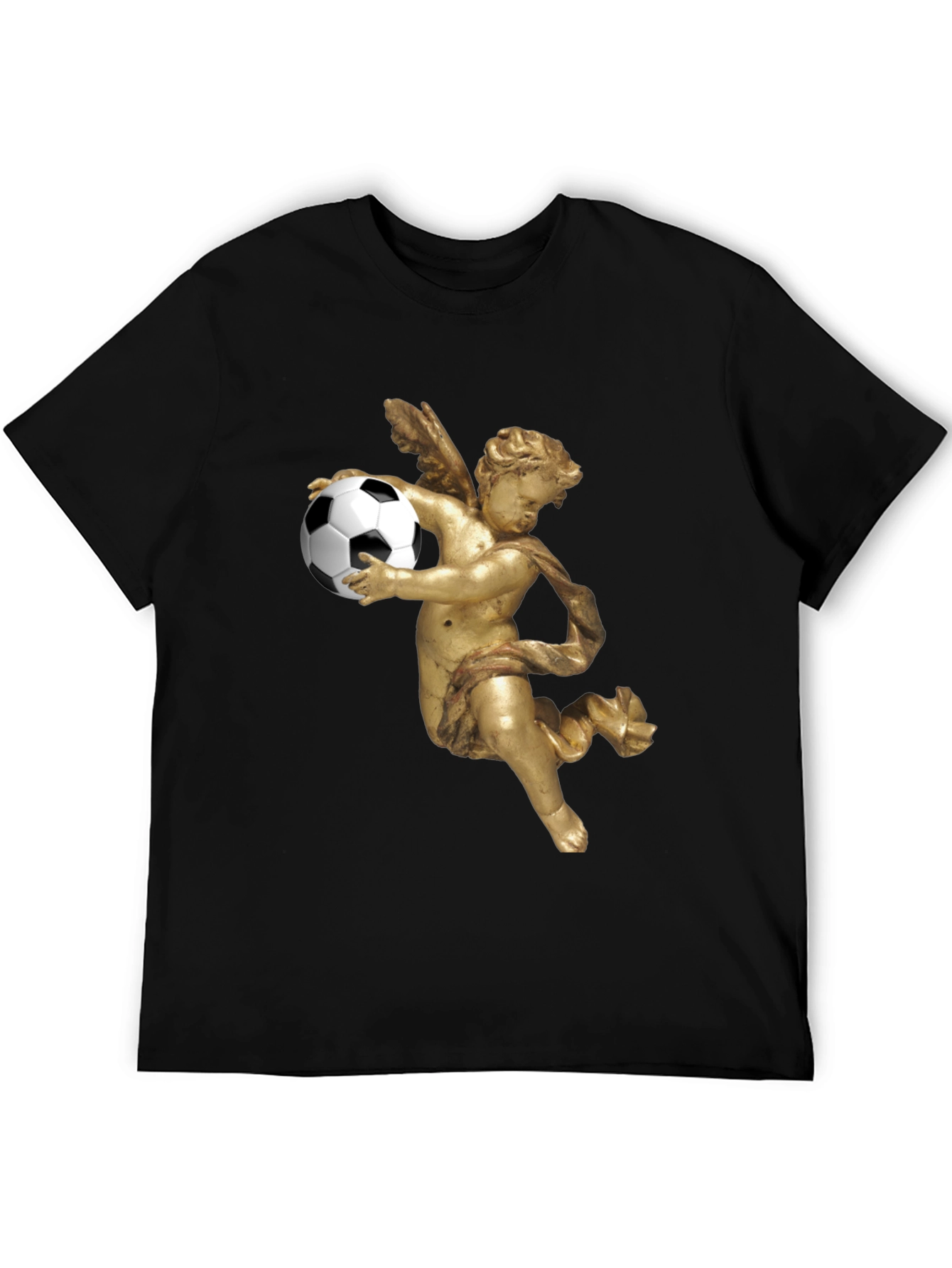 Black Angel Soccer T-Shirt - Black Graphic Tee view 5