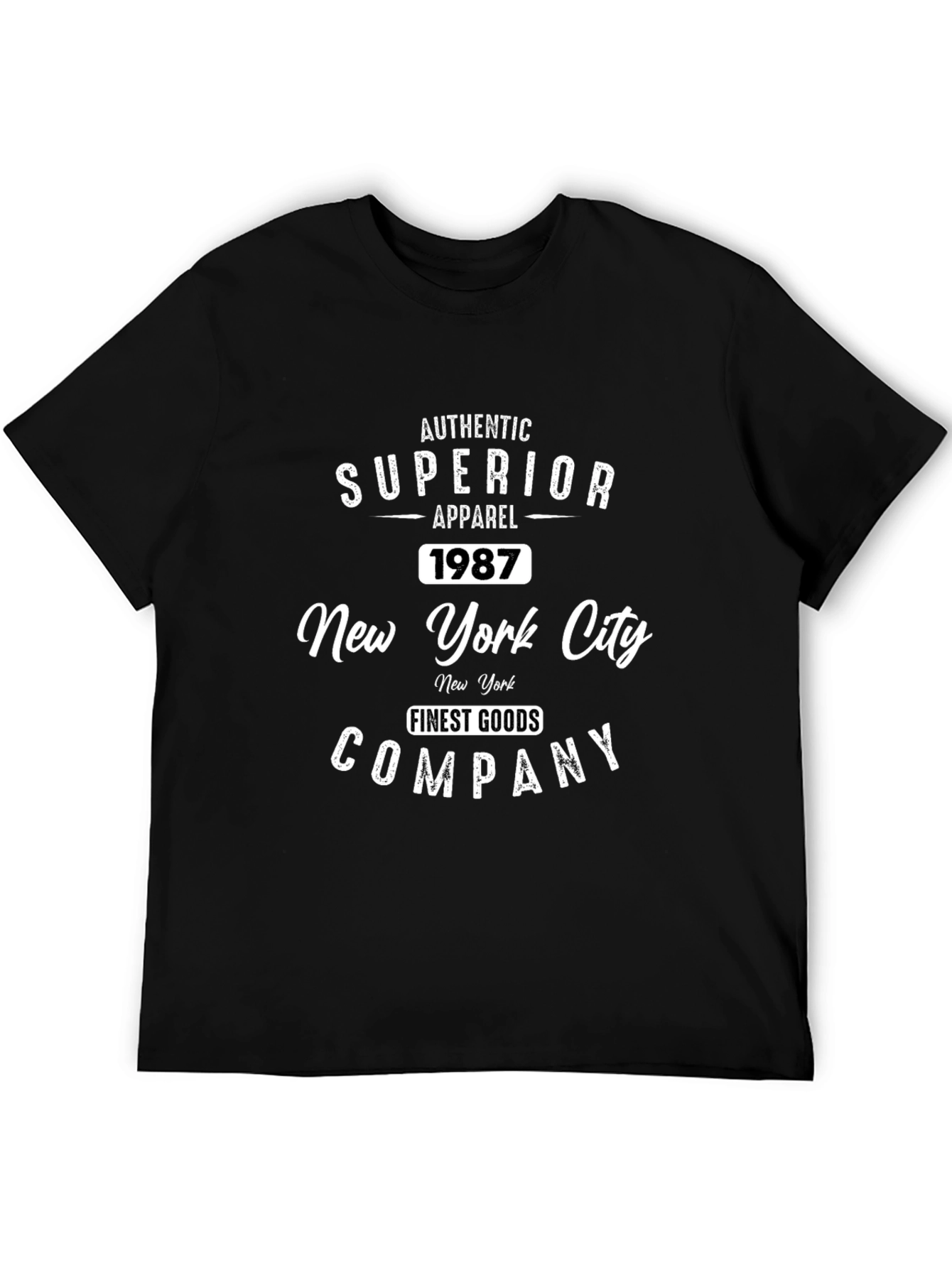 Black Authentic Superior Apparel 1987 New York City T-Shirt view 5