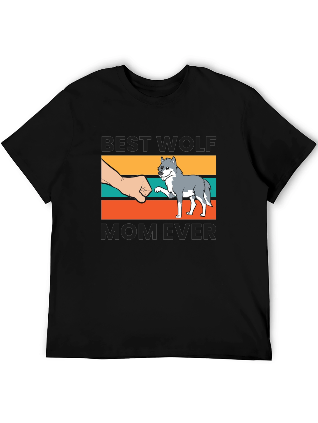 Black Best Wolf Mom Ever T-Shirt view 5