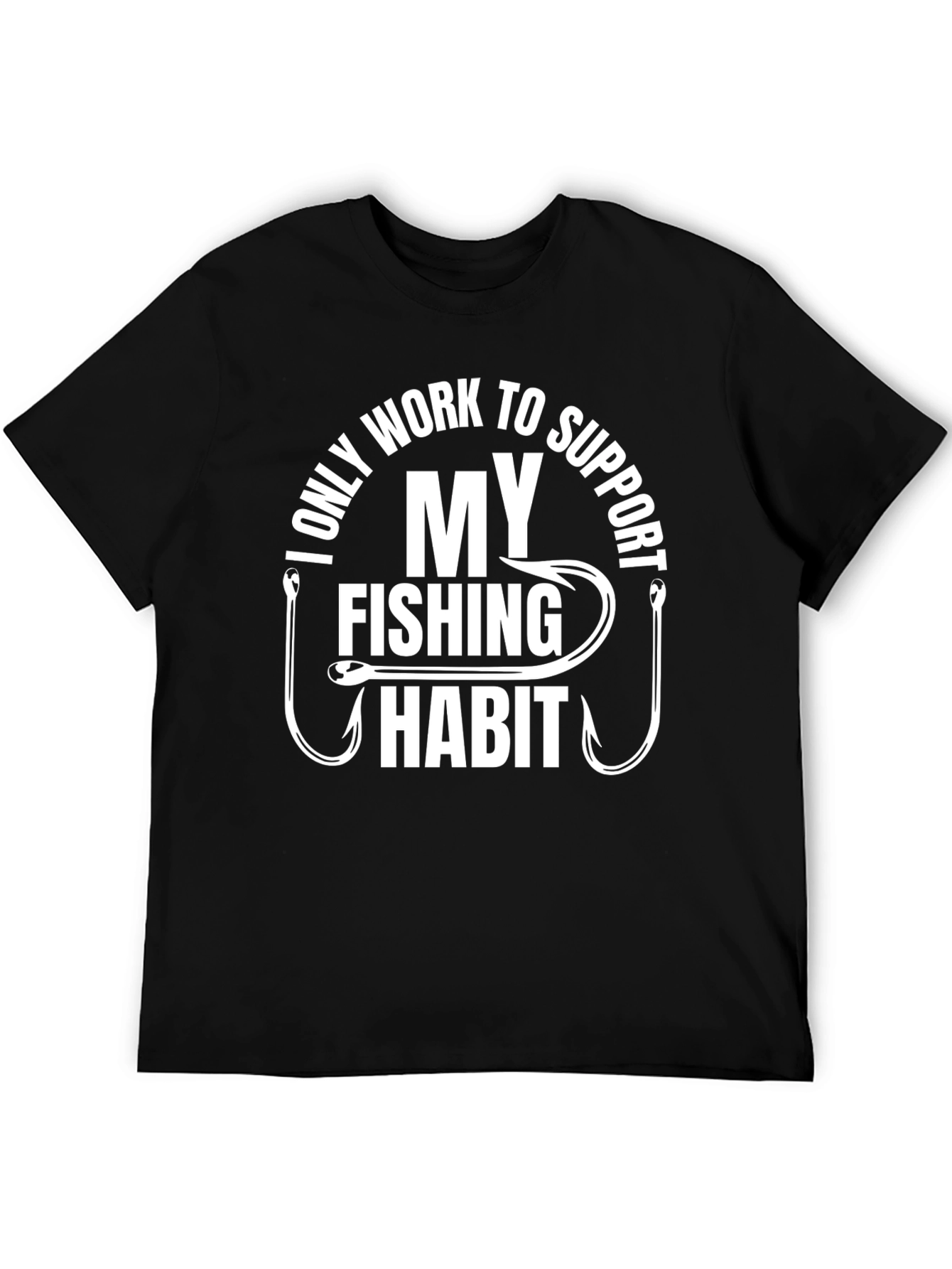 Black Fishing Habit T-Shirt - Fisherman Gift view 5