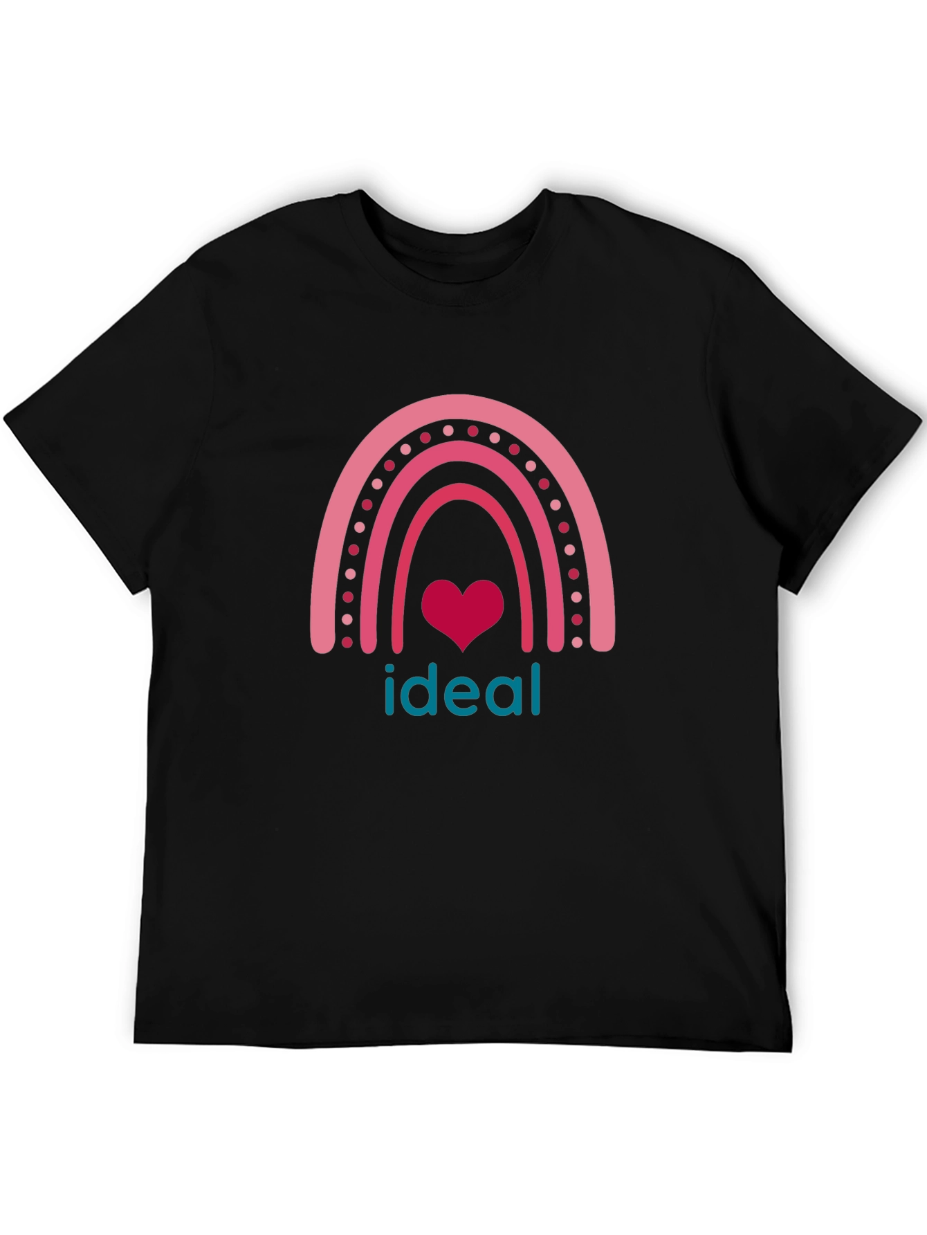 Black Ideal Rainbow Heart Tee - Black view 5