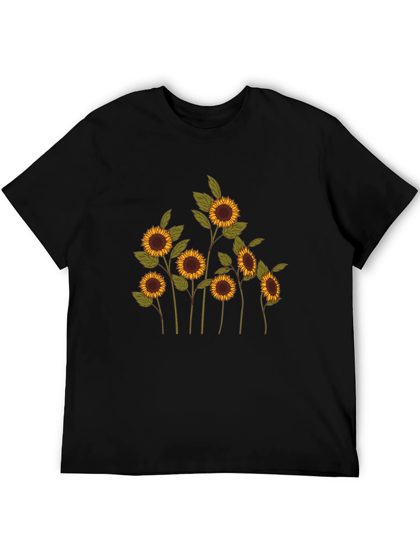Black Sunflower Graphic Tee - Black Cotton Blend view 5