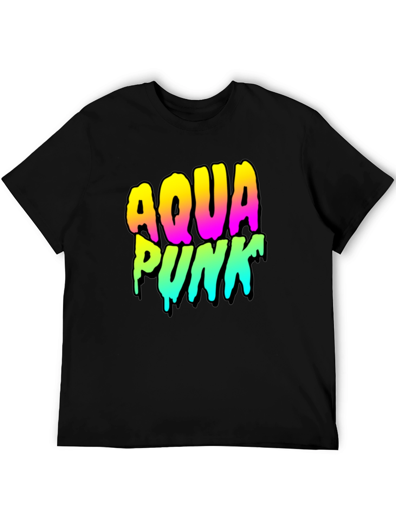 Black Aqua Punk Graphic Tee - Black view 5