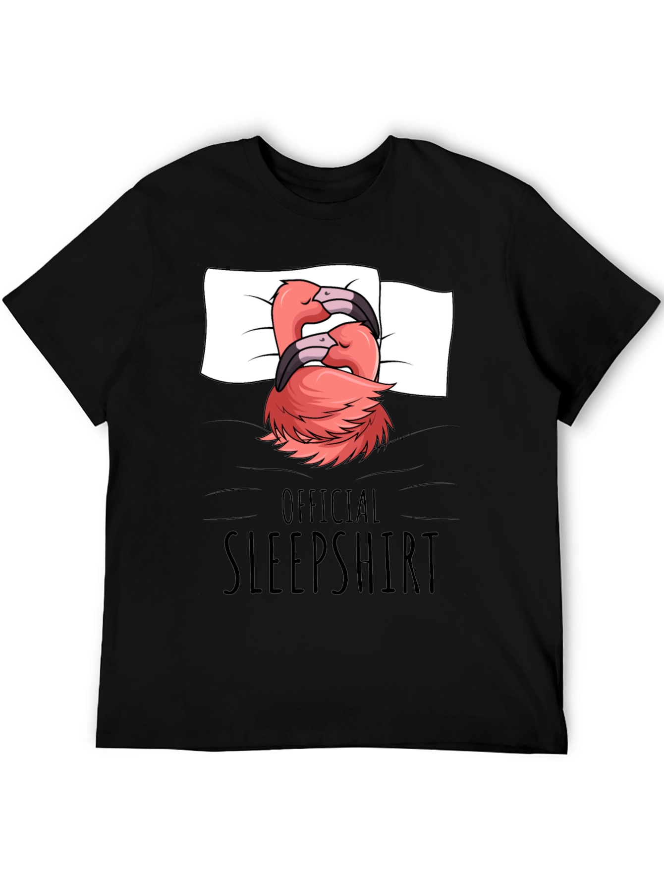 Black Official Sleepshirt Flamingo T-Shirt view 5